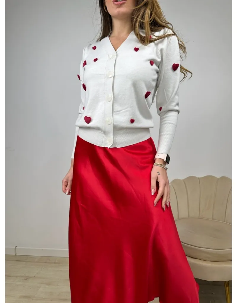GONNA SATIN ROSSA