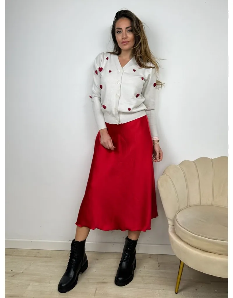GONNA SATIN ROSSA