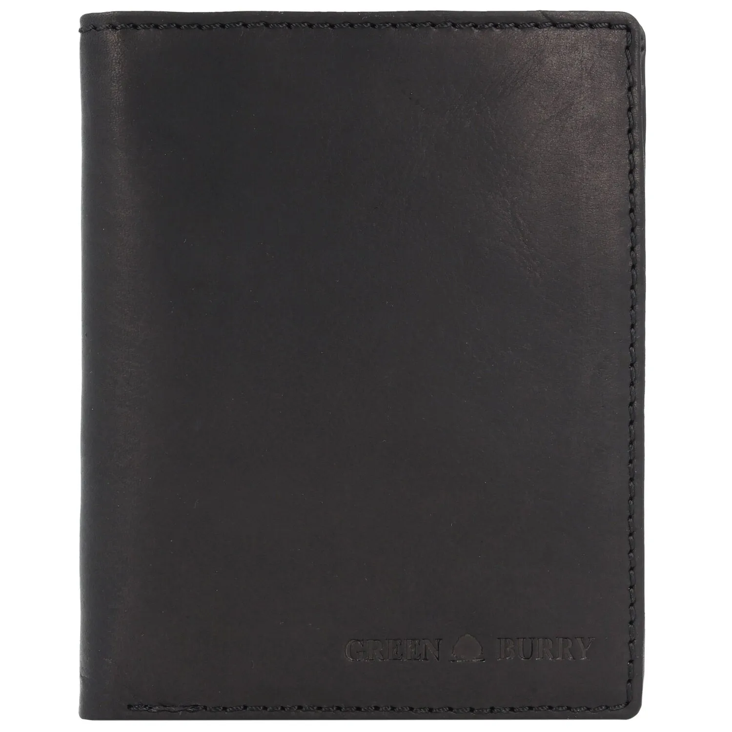 Greenburry Pure Black Portafoglio Protezione RFID Pelle 10.5 cm