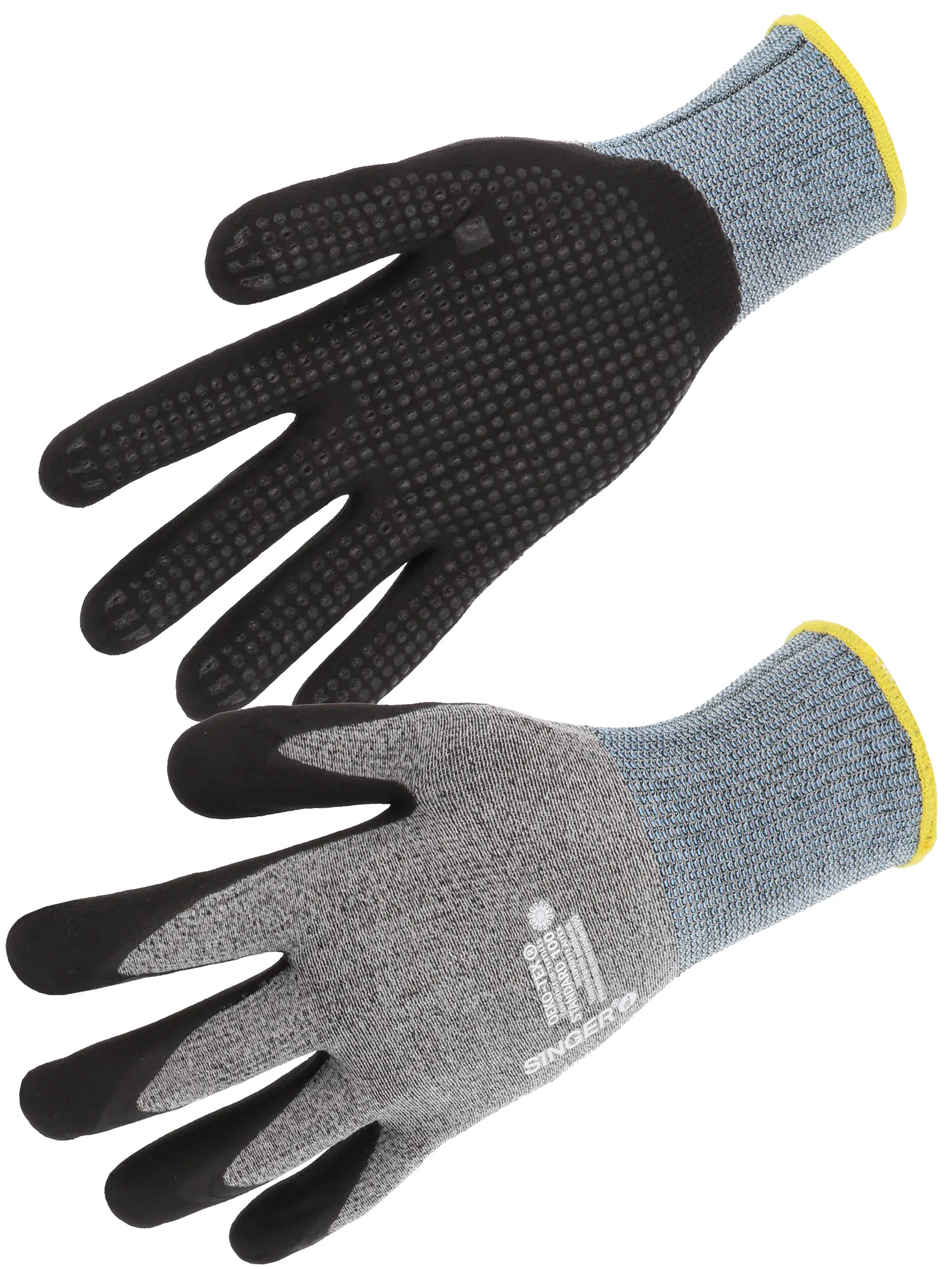 Guanti da lavoro SINGER SAFETY NYMFIT00, Tg. 11, in Elastane, Poliammide, col. Nero, grigio