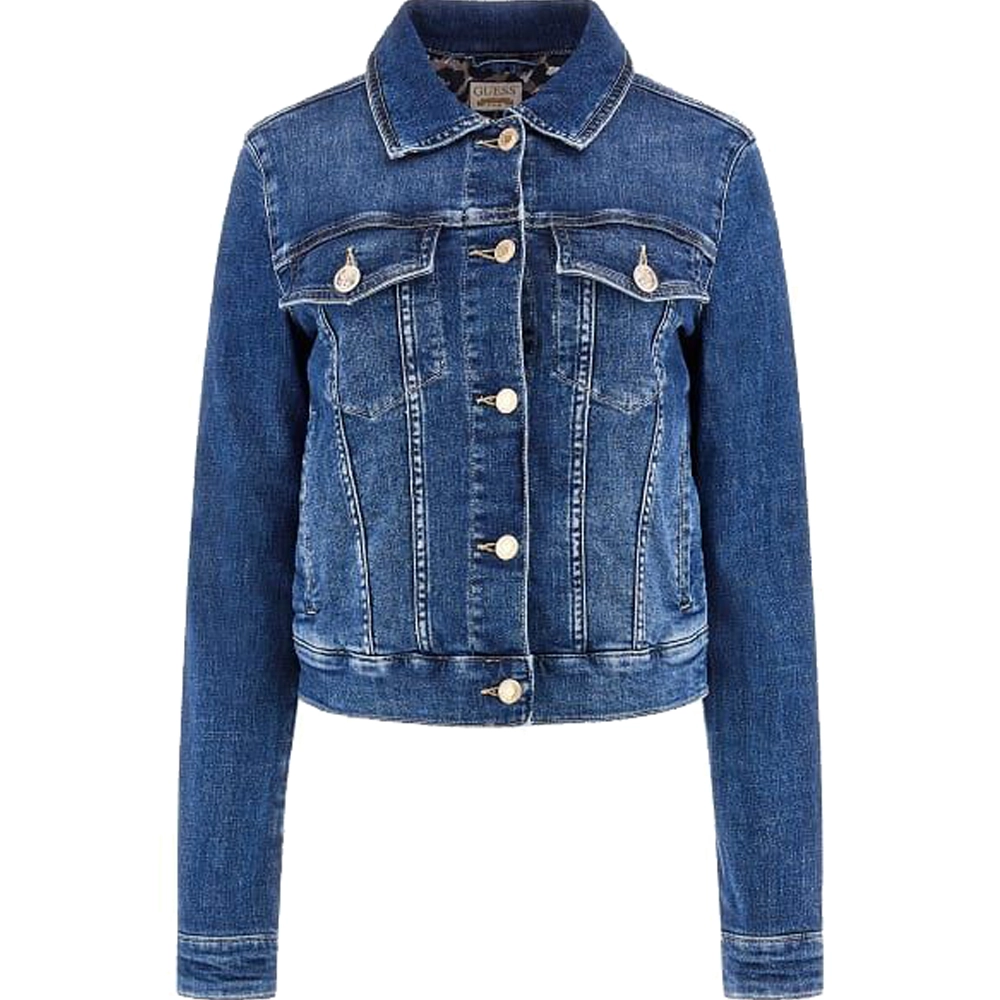 Guess giubbino jeans donna DElya Trucker W4RN01 D5921 ETSH Etosha