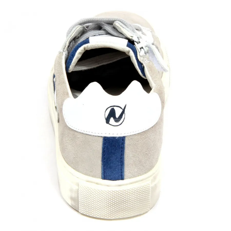 H3676 sneaker bimbo boy NATURINO BLUES zip suede shoes grey/white