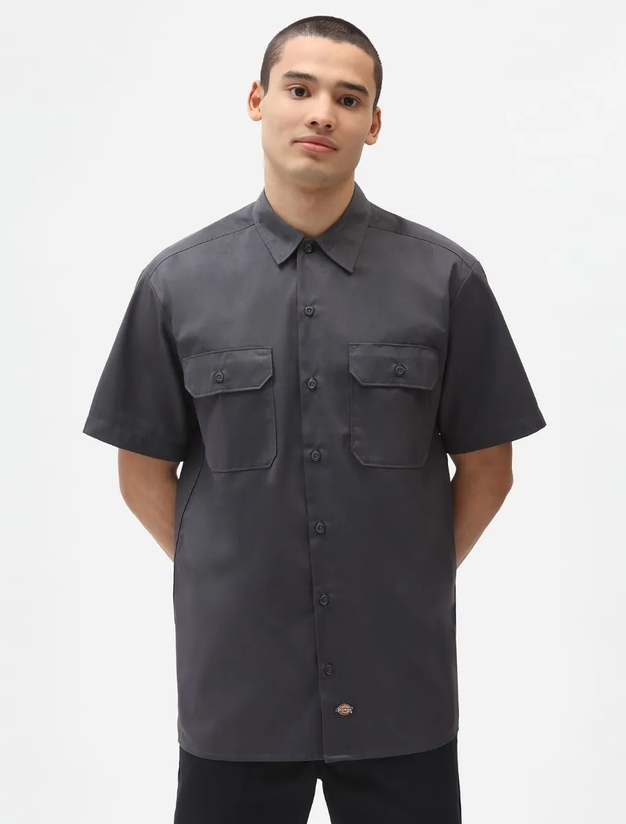Half Sleeve Shirt in Twill / Grey