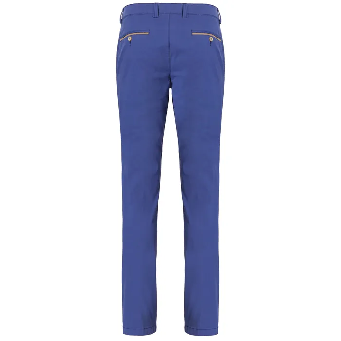 Henk ter Horst: chino di lusso in cotone slim-fit Blu scuro