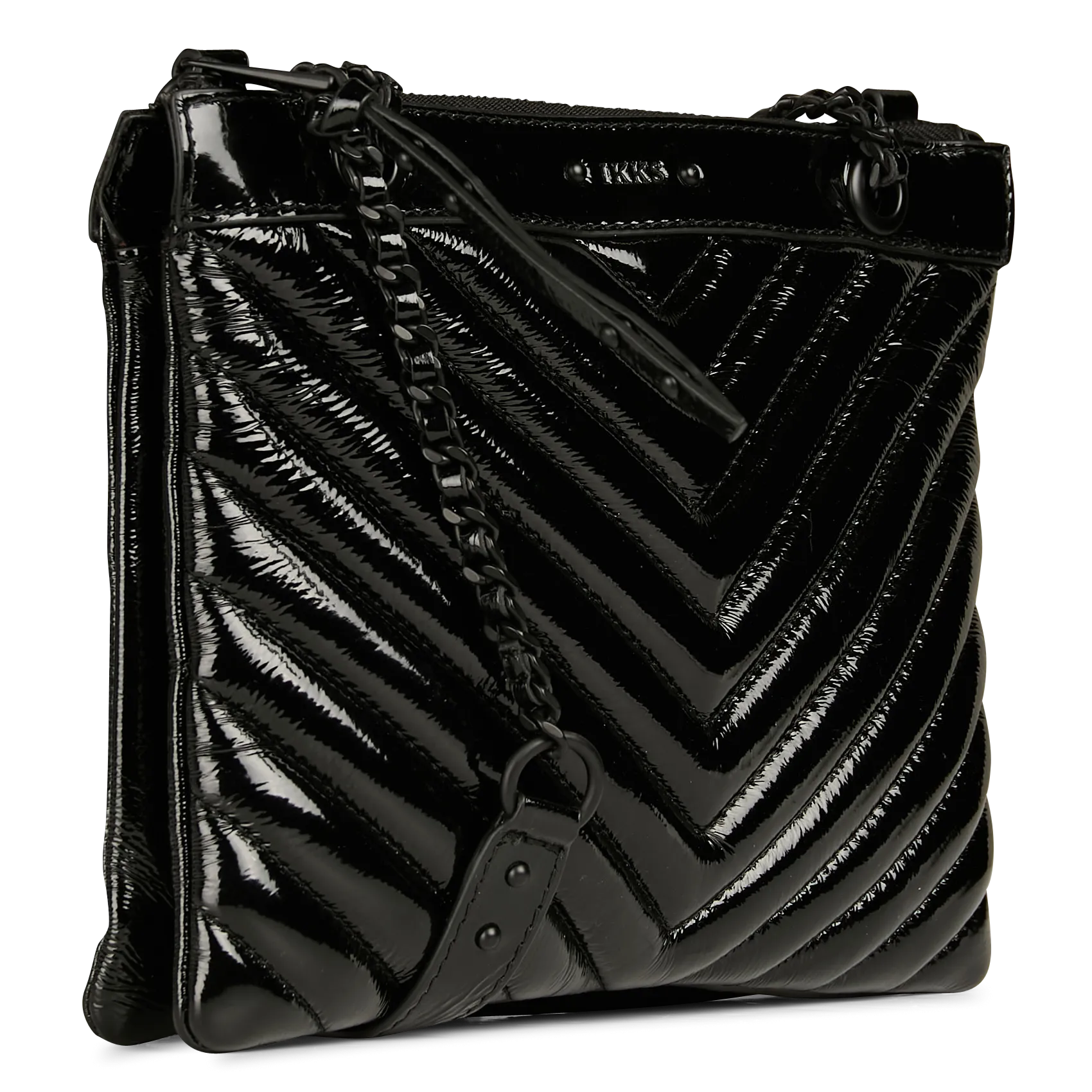  IKKS   1440 - Borsa pochette in pelle verniciata | Nero