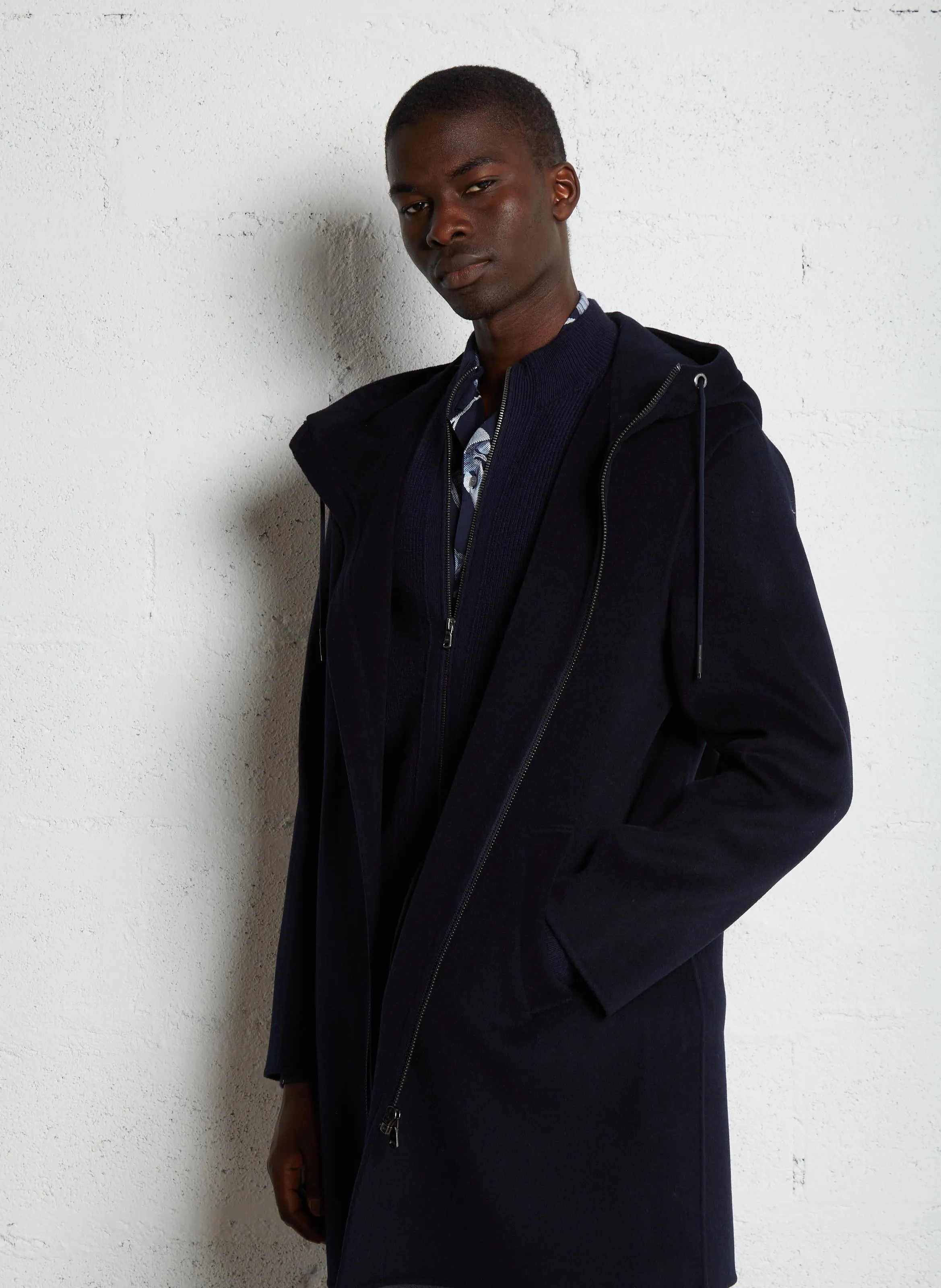  IKKS   Cappotto oversize con cappuccio in misto lana | Blu