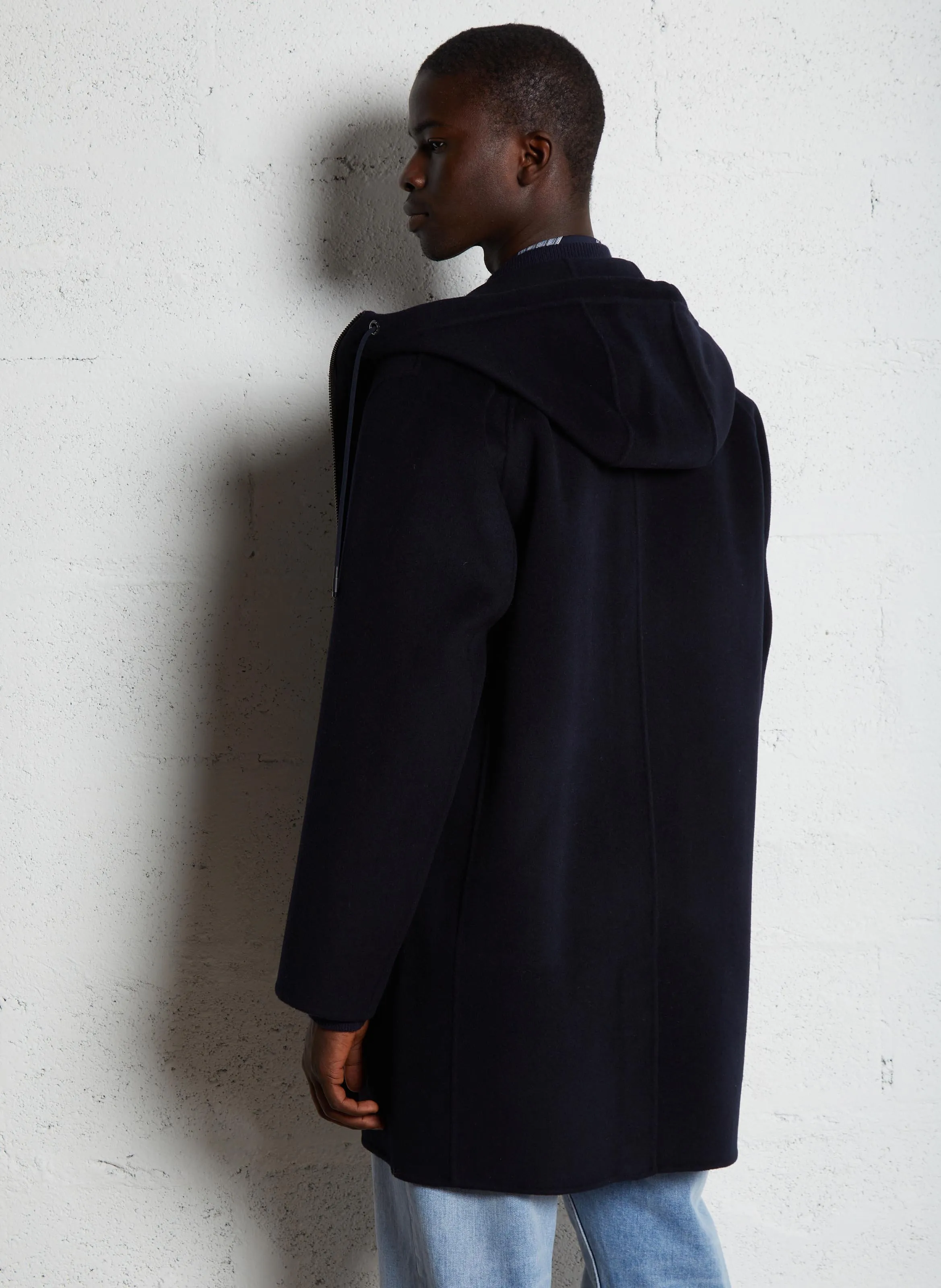  IKKS   Cappotto oversize con cappuccio in misto lana | Blu
