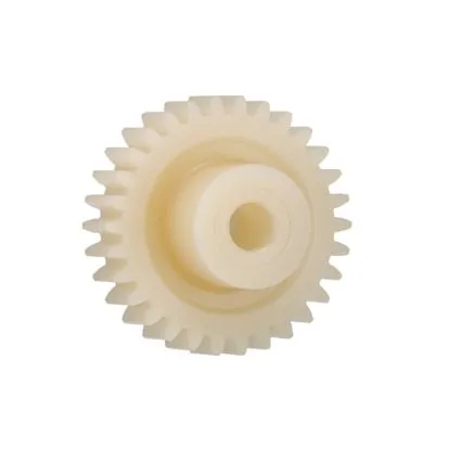 Ingranaggio cilindrico Igus, modulo 1.5, 12 denti, passo Ø 18mm, semigiunto Ø 14mm, foro Ø 6mm, in Igutek P360