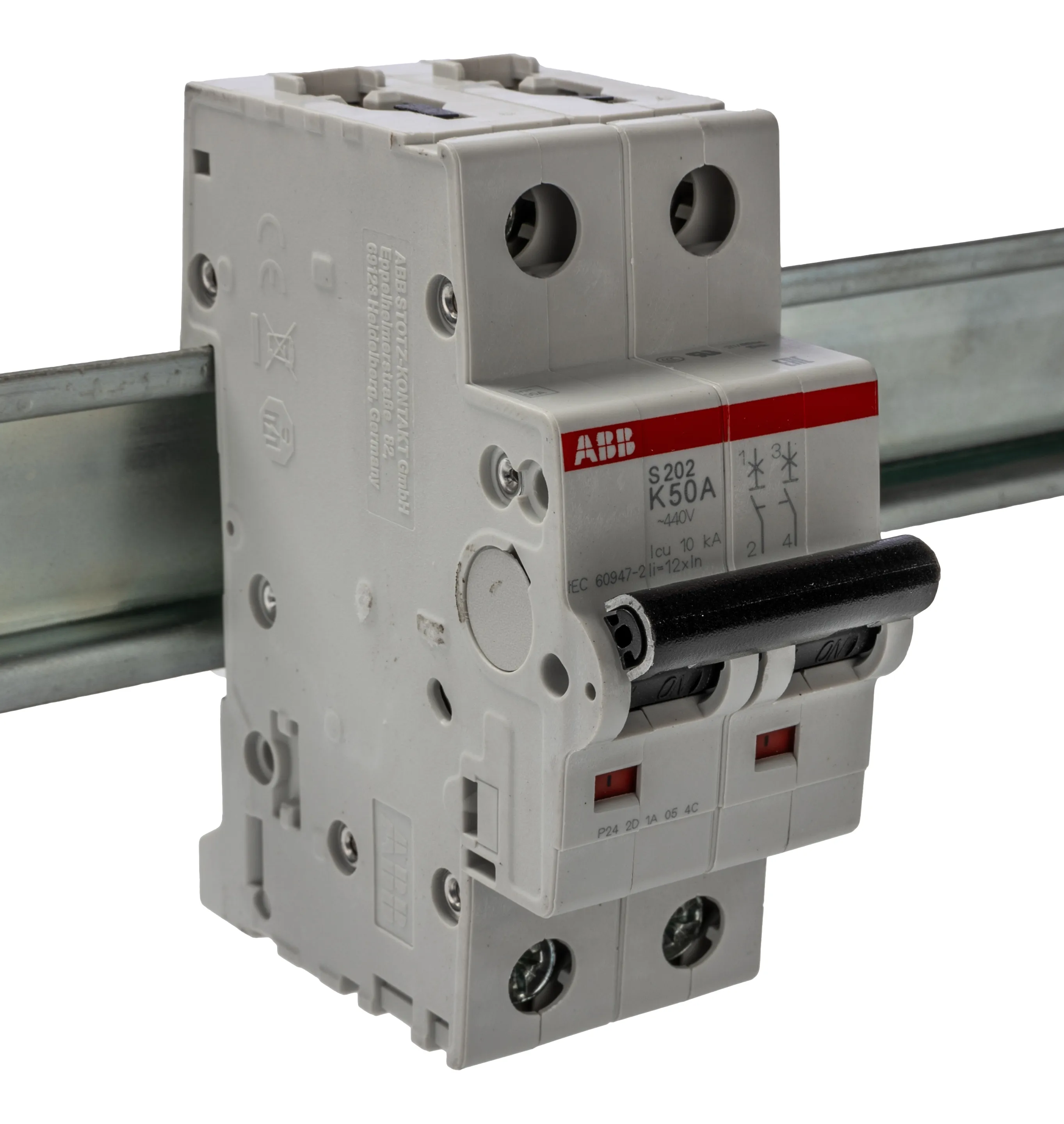 Interruttore magnetotermico ABB, 2P 50A 10 kA, Tipo K