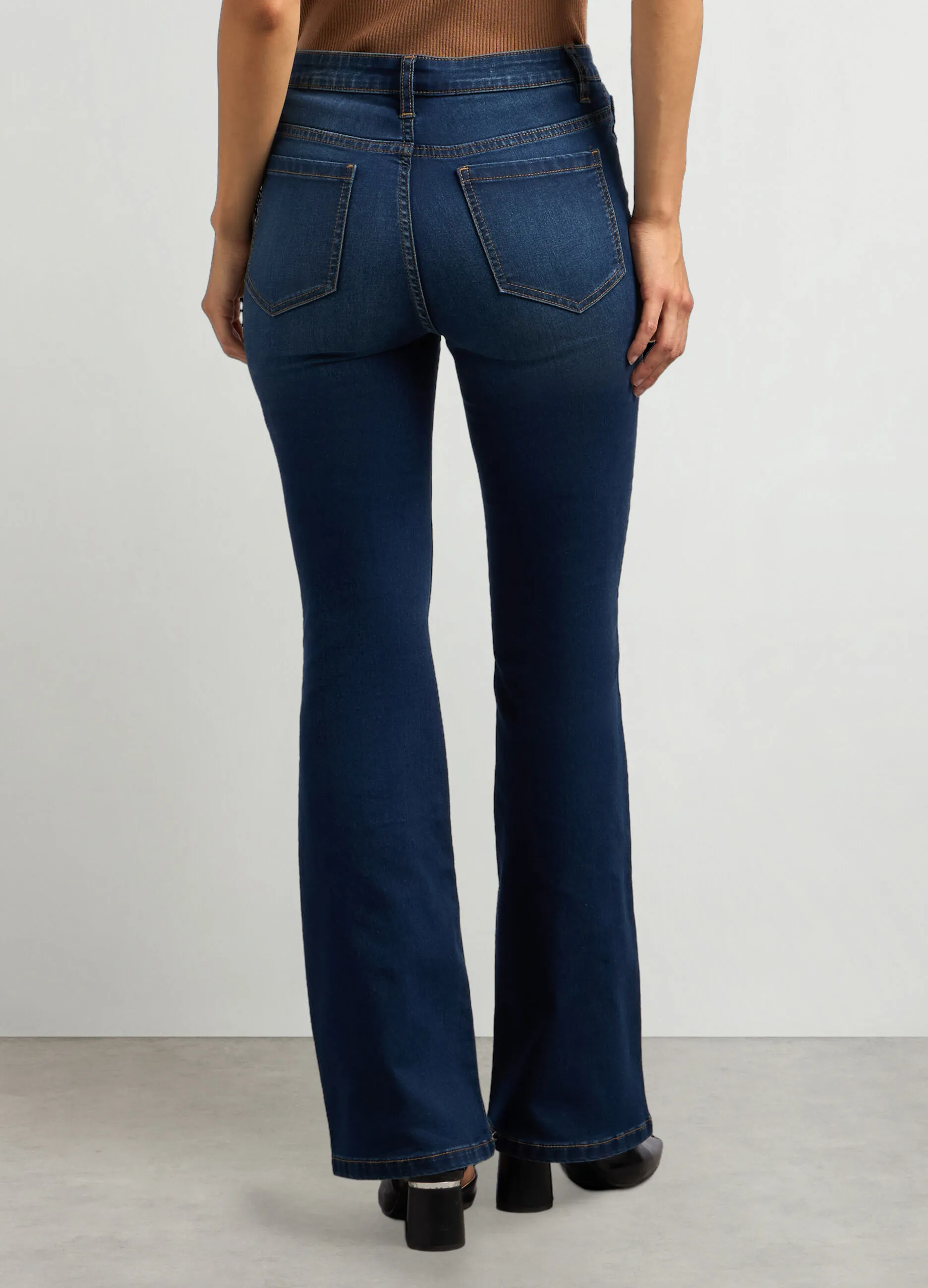 IWIE  Pantaloni in denim di misto cotone stretch flare fit donna