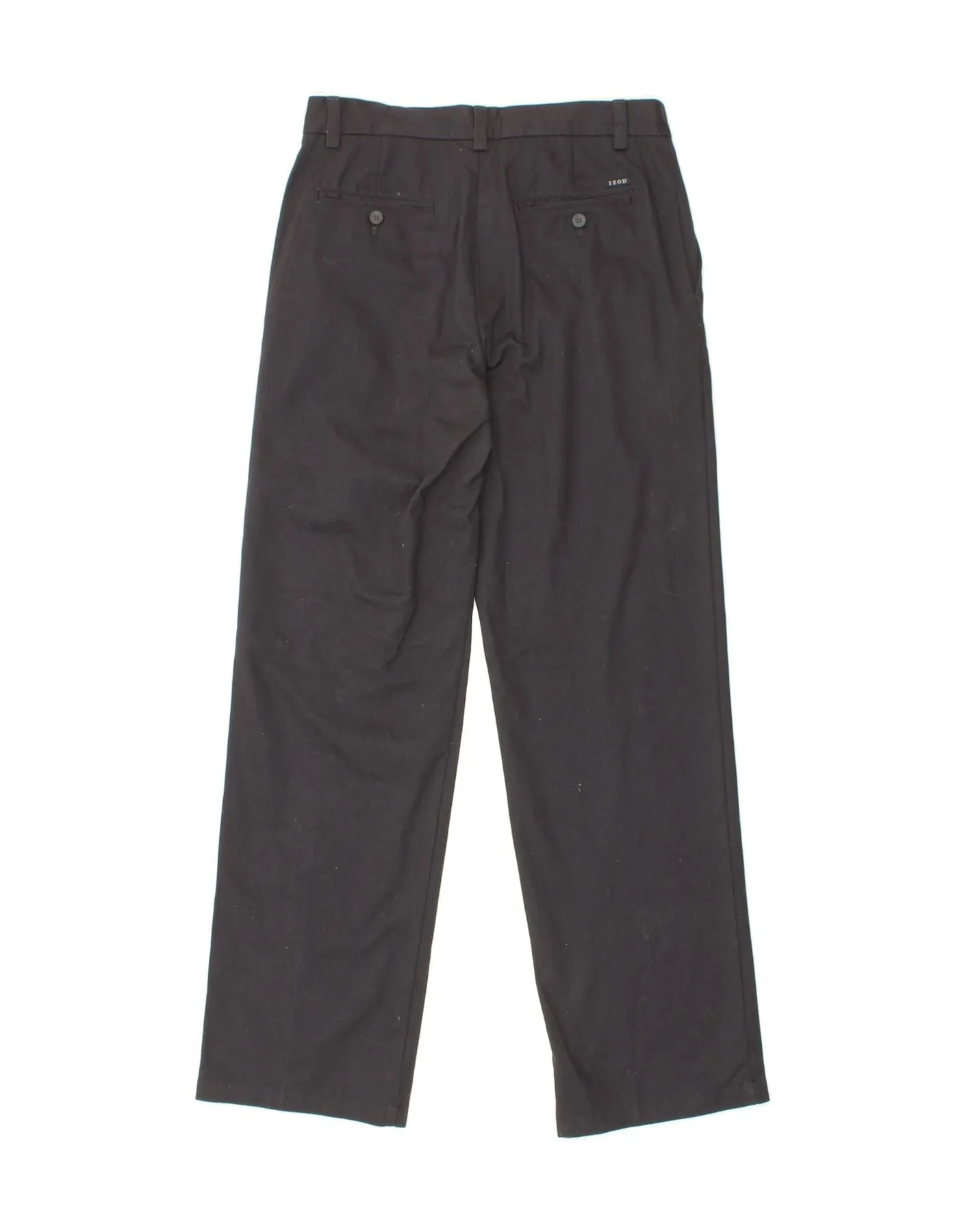 IZOD Mens Straight Chino Trousers W30 L32 Navy Blue Cotton