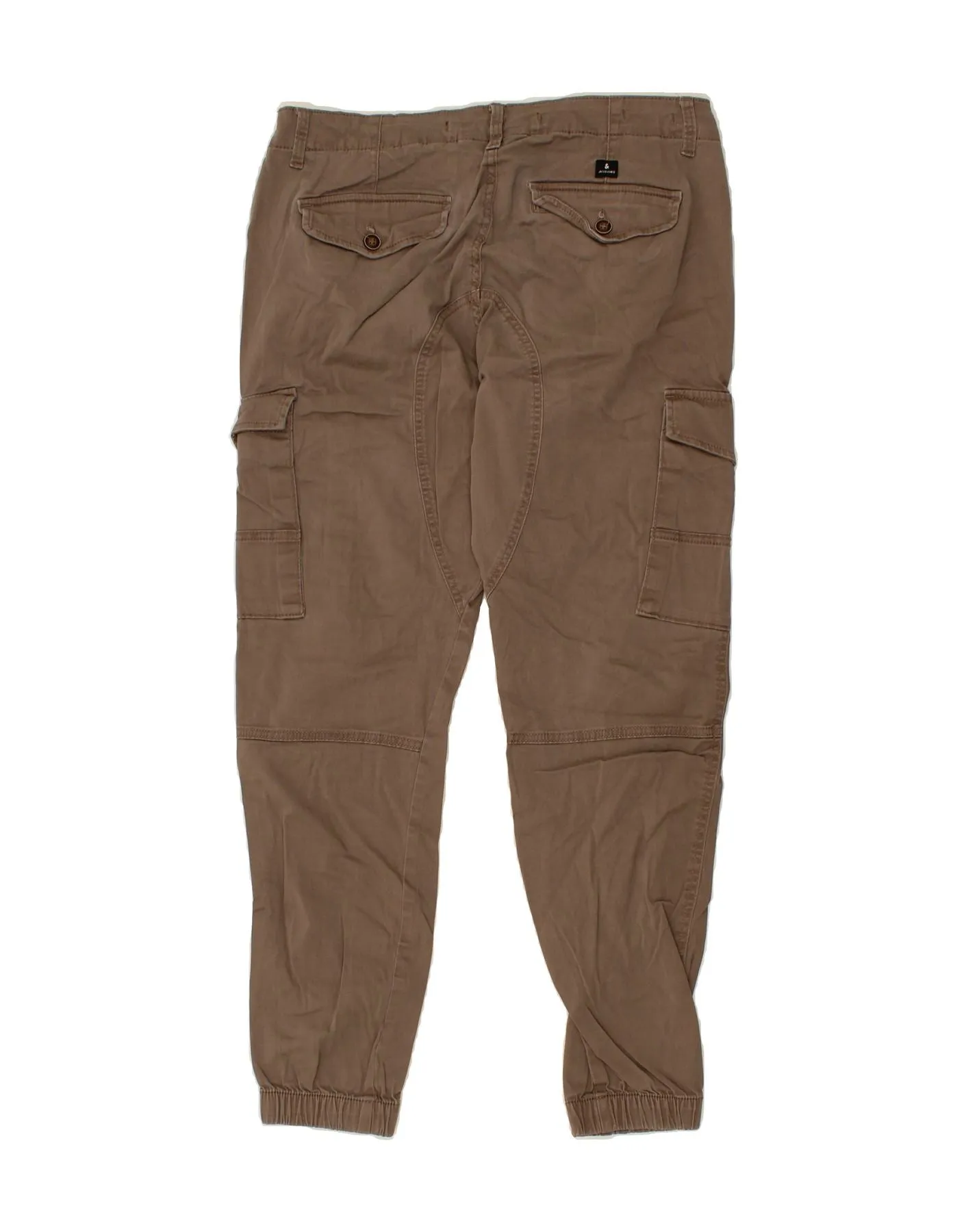 JACK & JONES Mens Paul Tapered Joggers Cargo Trousers W33 L29  Grey Cotton