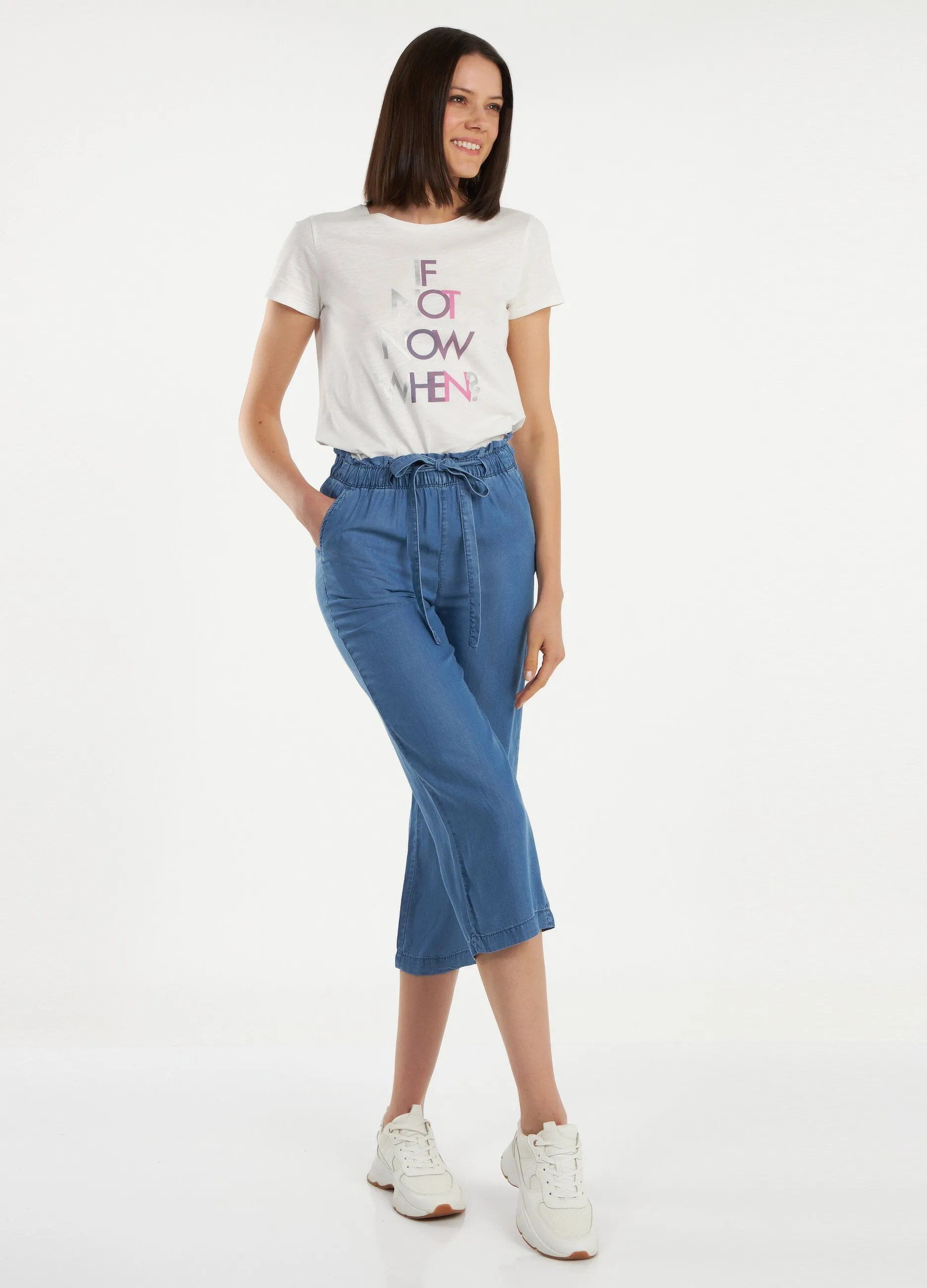 Jeans capri in denim lyocell donna