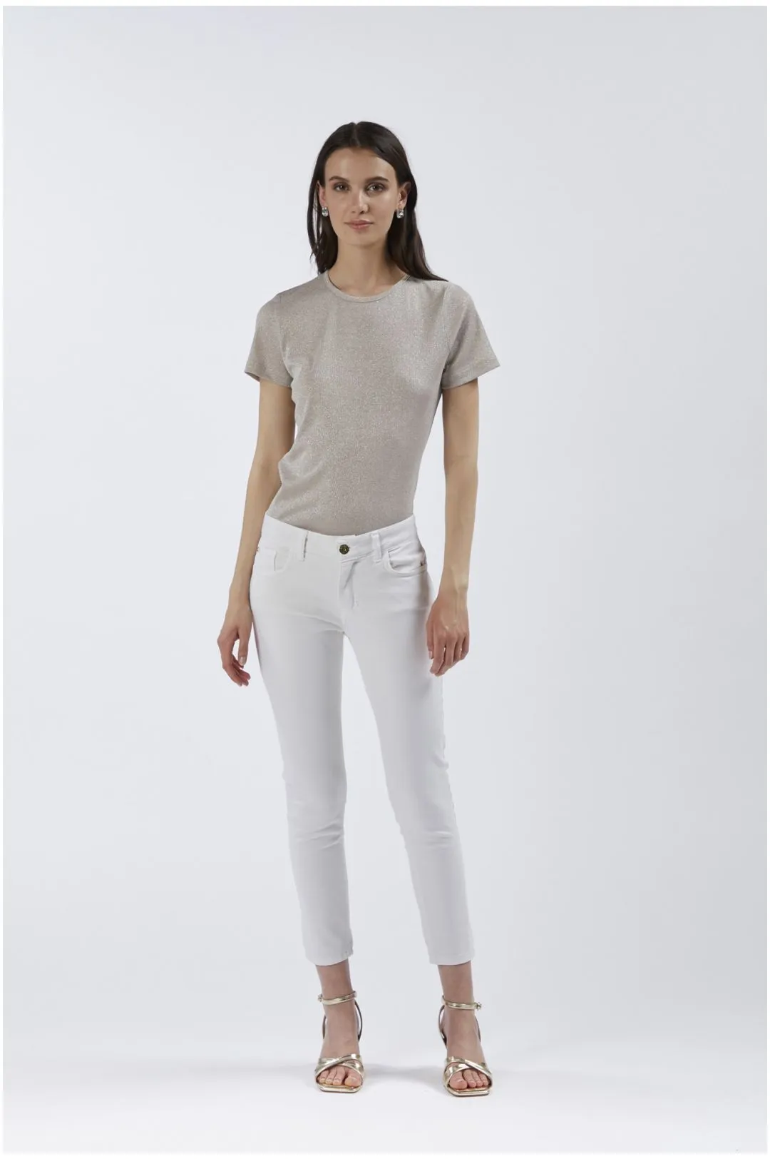 jeans denim skinny in bull denim bianco
