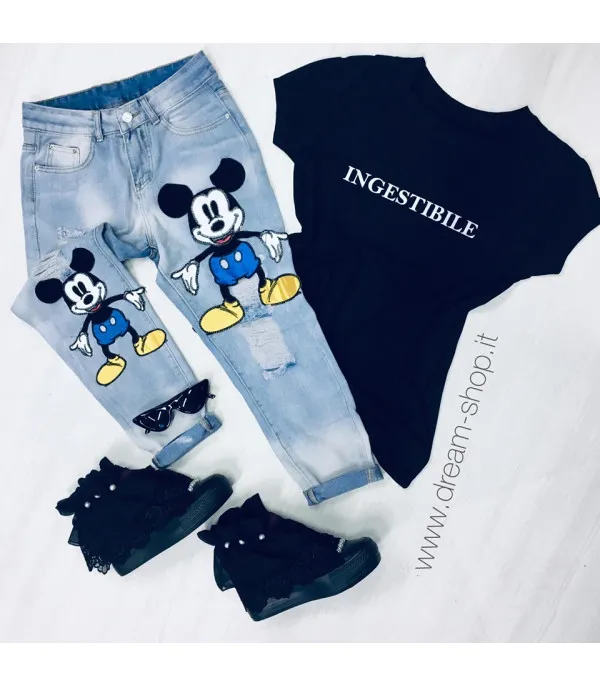Jeans double Blue Mickey Mouse