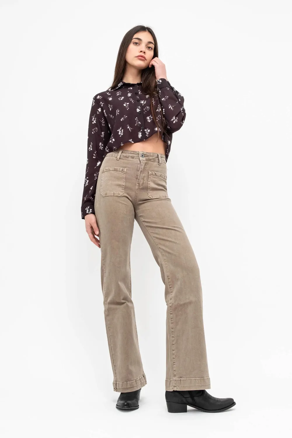 JEANS PALAZZO TASCHINI DAVANTI COLORATO