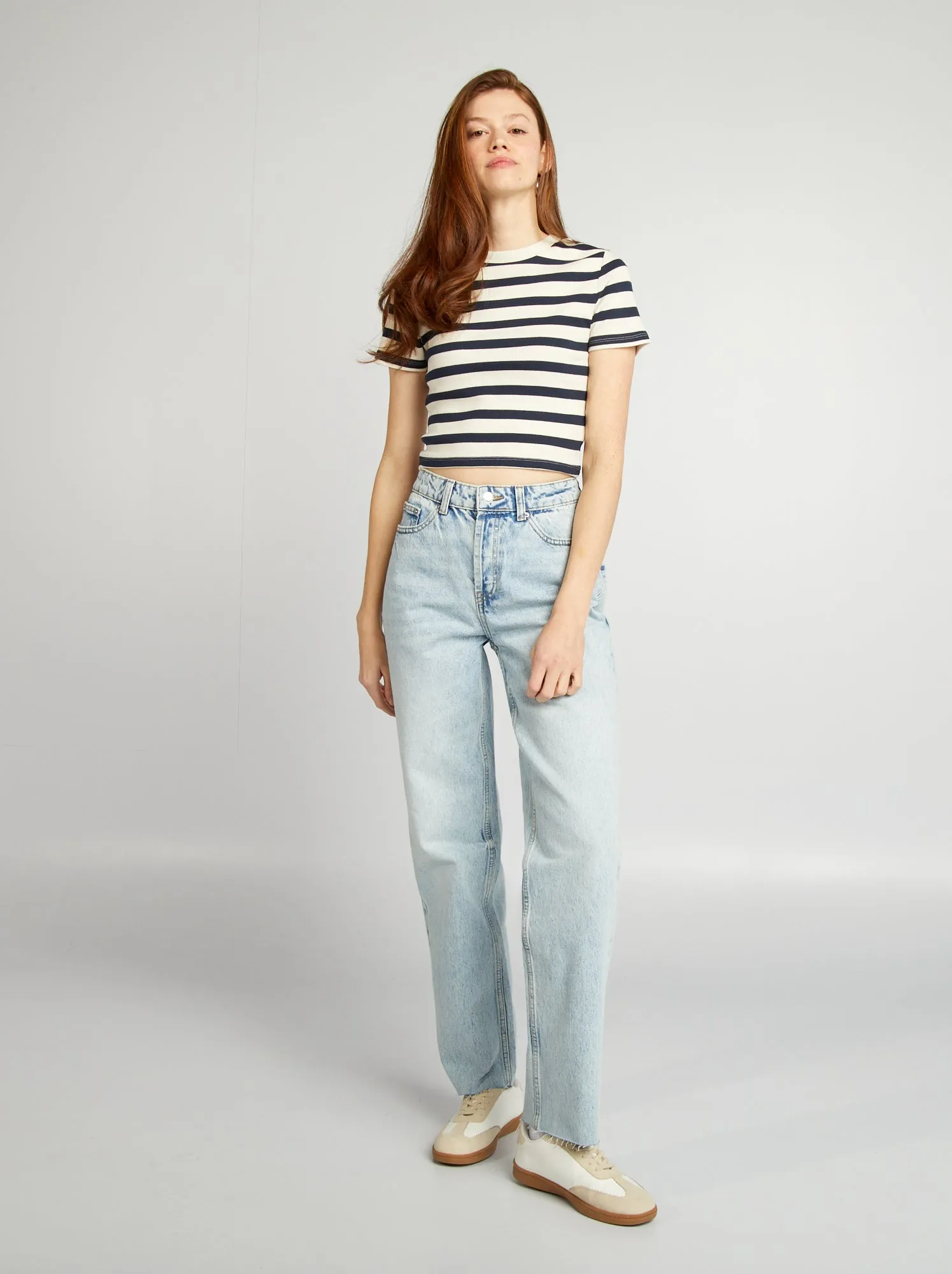 Jeans straight fit délavé - BLU