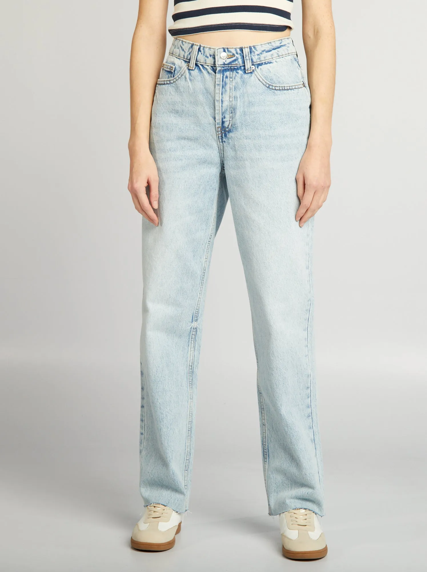 Jeans straight fit délavé - BLU