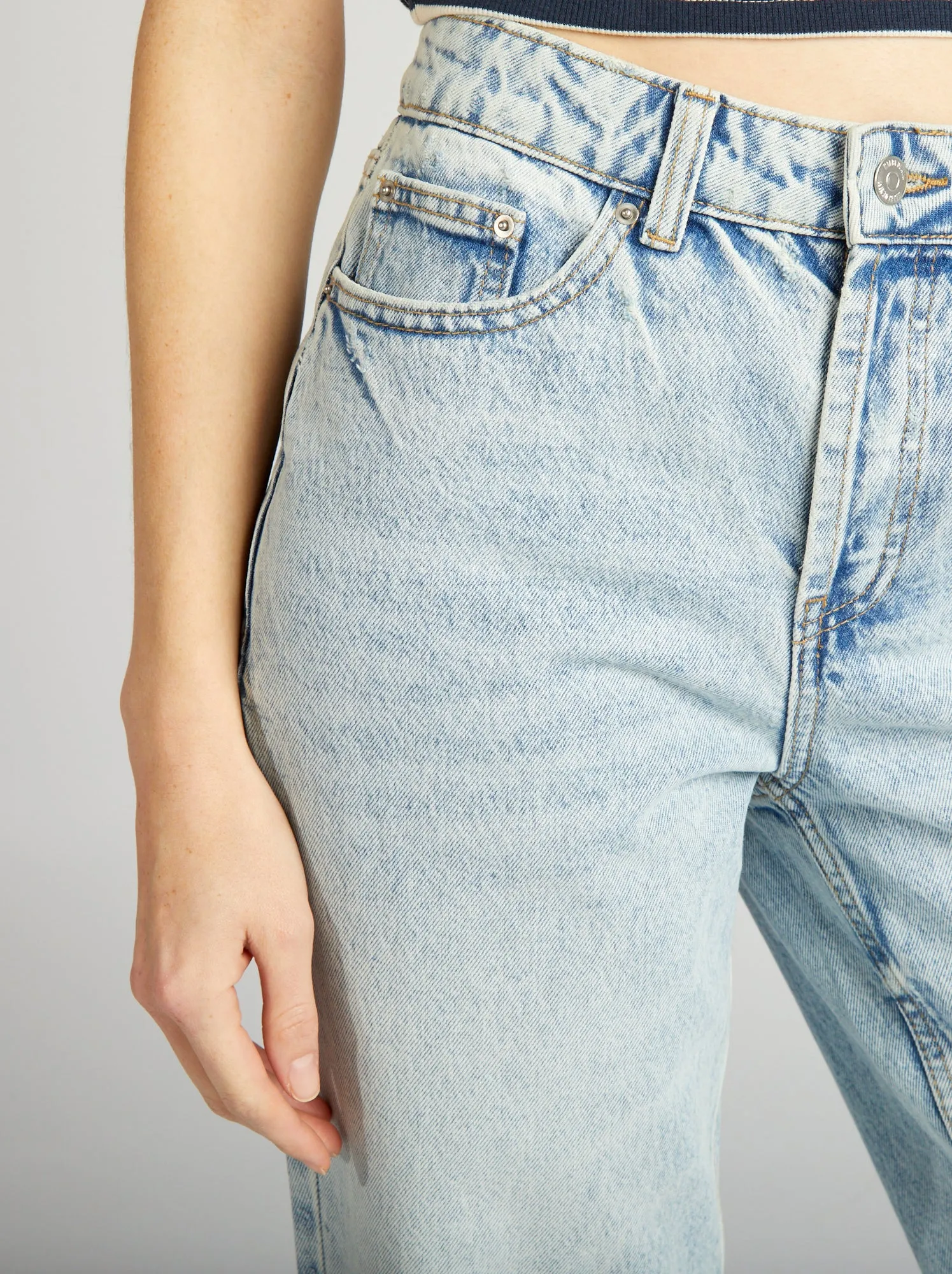 Jeans straight fit délavé - BLU