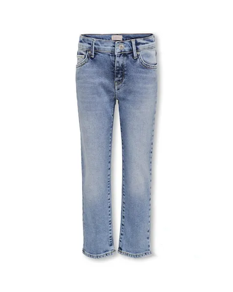 Jeans straight fit in cotone stretch a lavaggio chiaro stone washed 10-14 anni