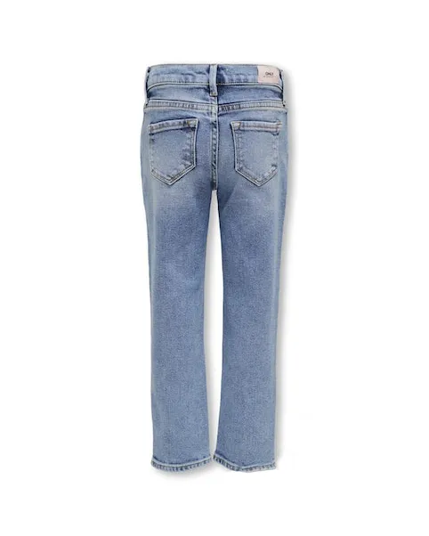 Jeans straight fit in cotone stretch a lavaggio chiaro stone washed 10-14 anni