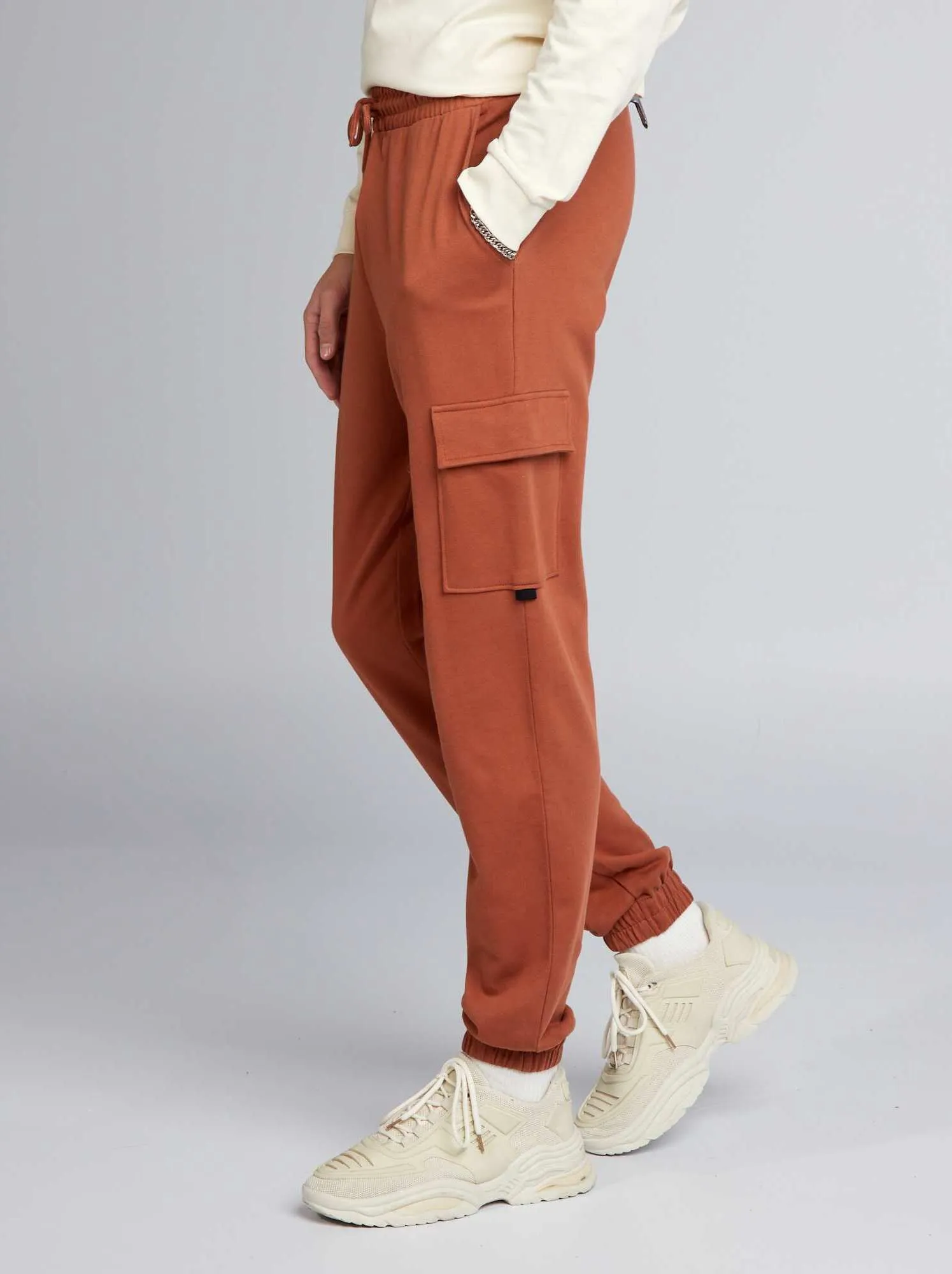 Joggers stile cargo - MARRONE