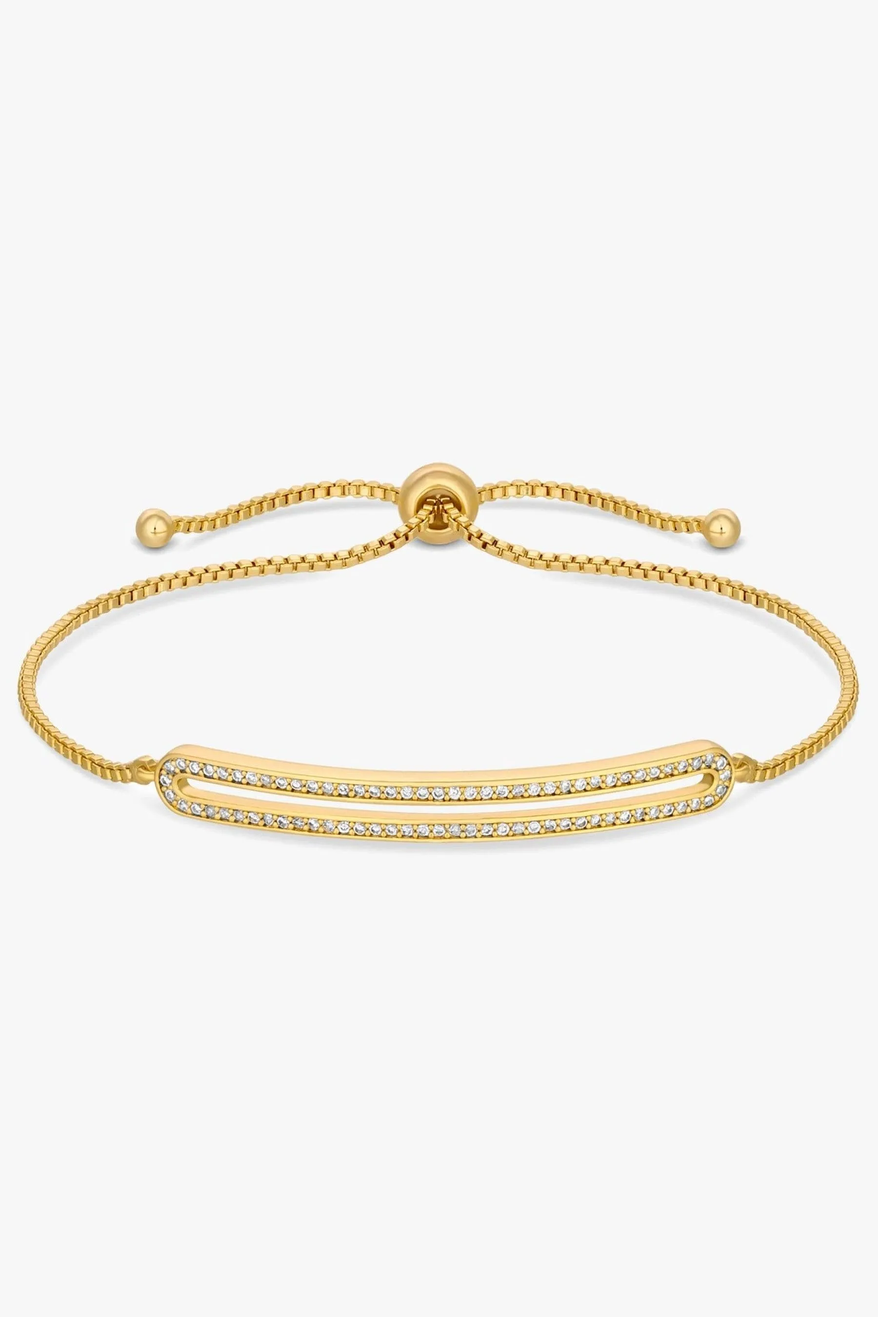 Jon Richard - Braccialetto aperto con zirconia cubica e fermacorda