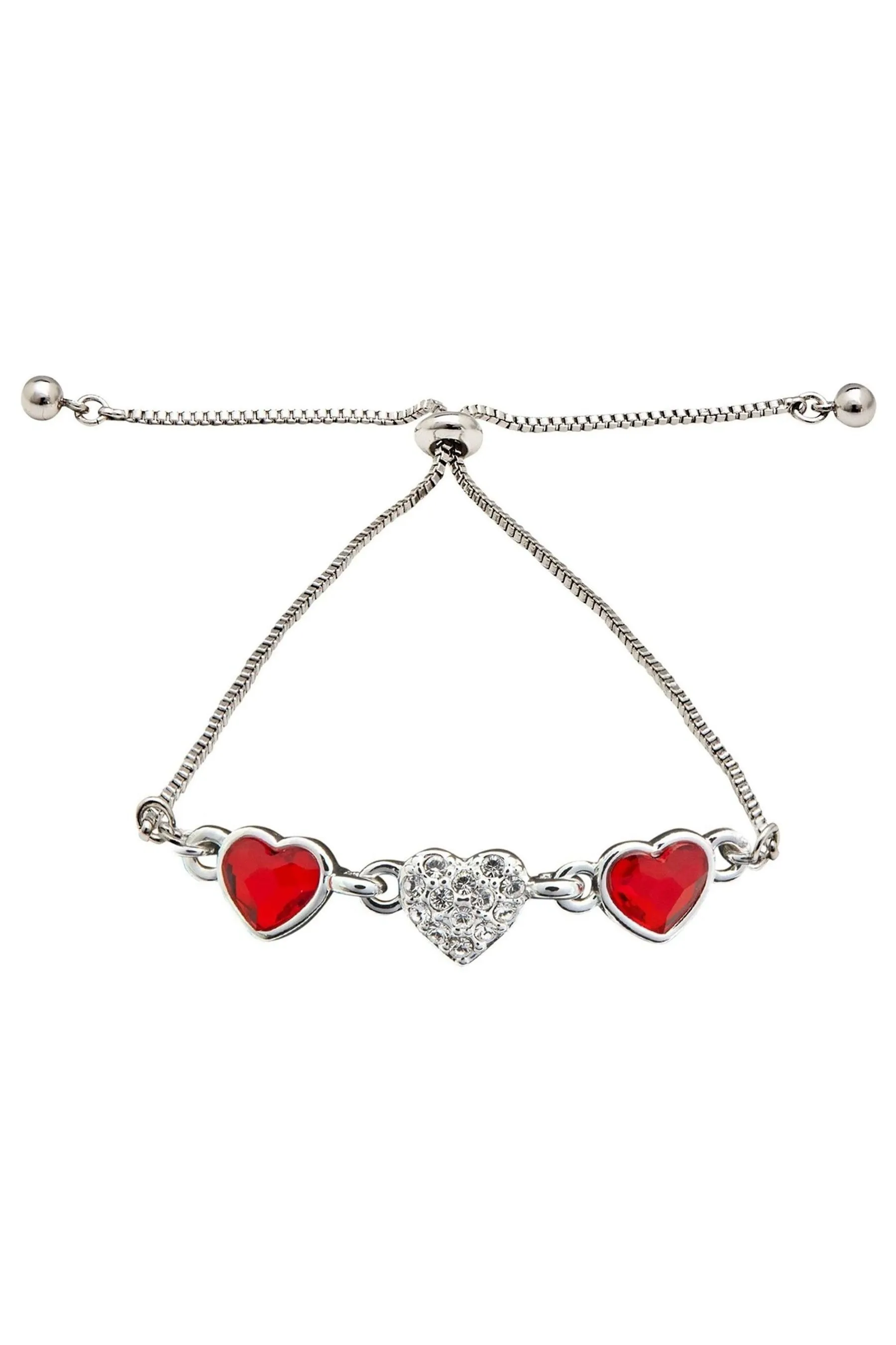 Jon Richard - Braccialetto con cuori placcato argento