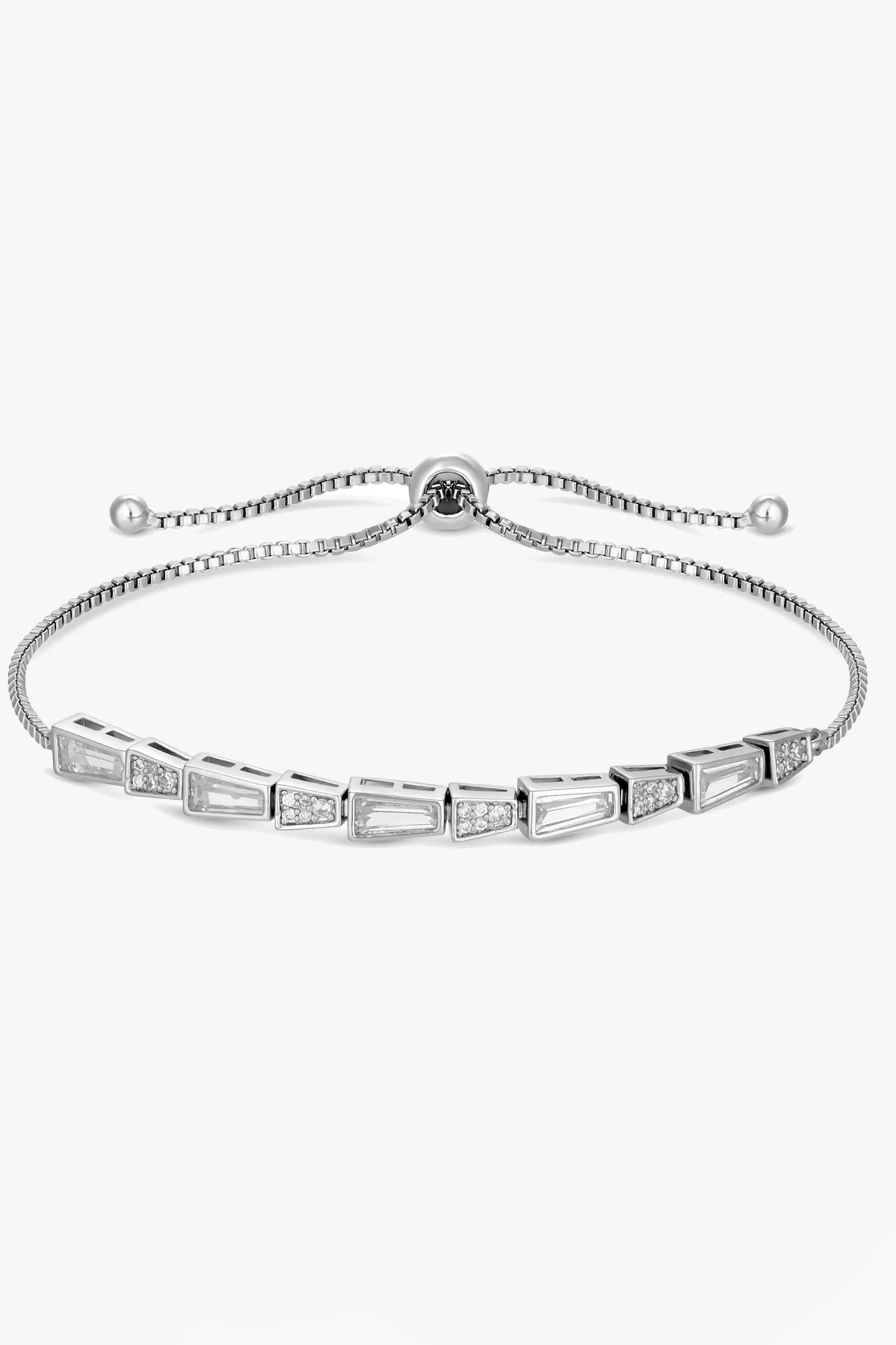 Jon Richard - Braccialetto con pavé di zirconia cubica e cristalli e fermacorda