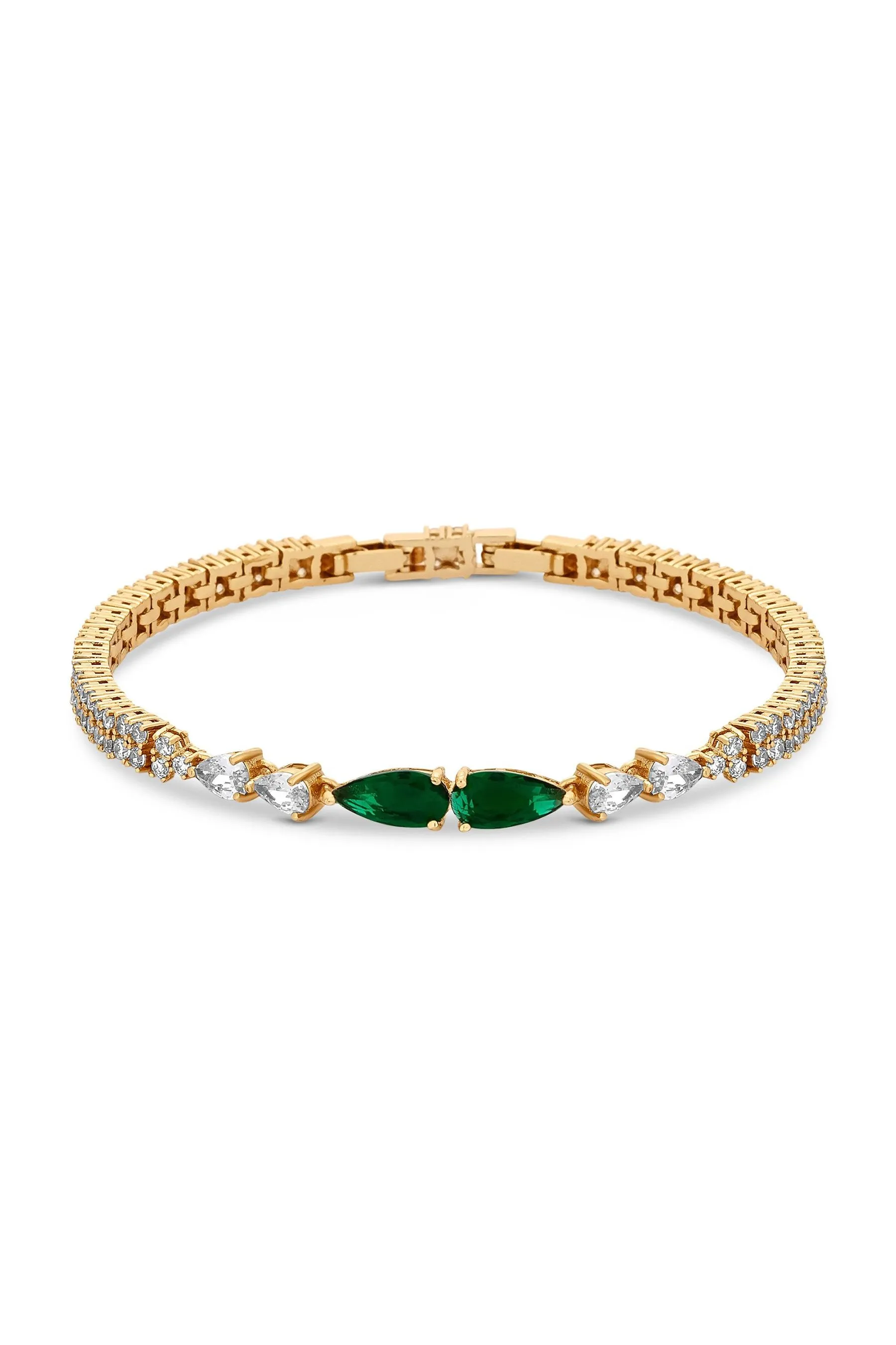 Jon Richard - Braccialetto in confezione regalo con Verde smeraldo e zirconia cubica