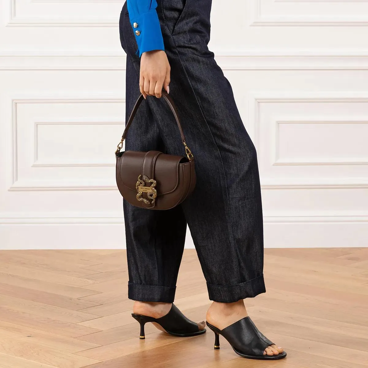 Just Cavalli Shoulder Bag Black Coffee 