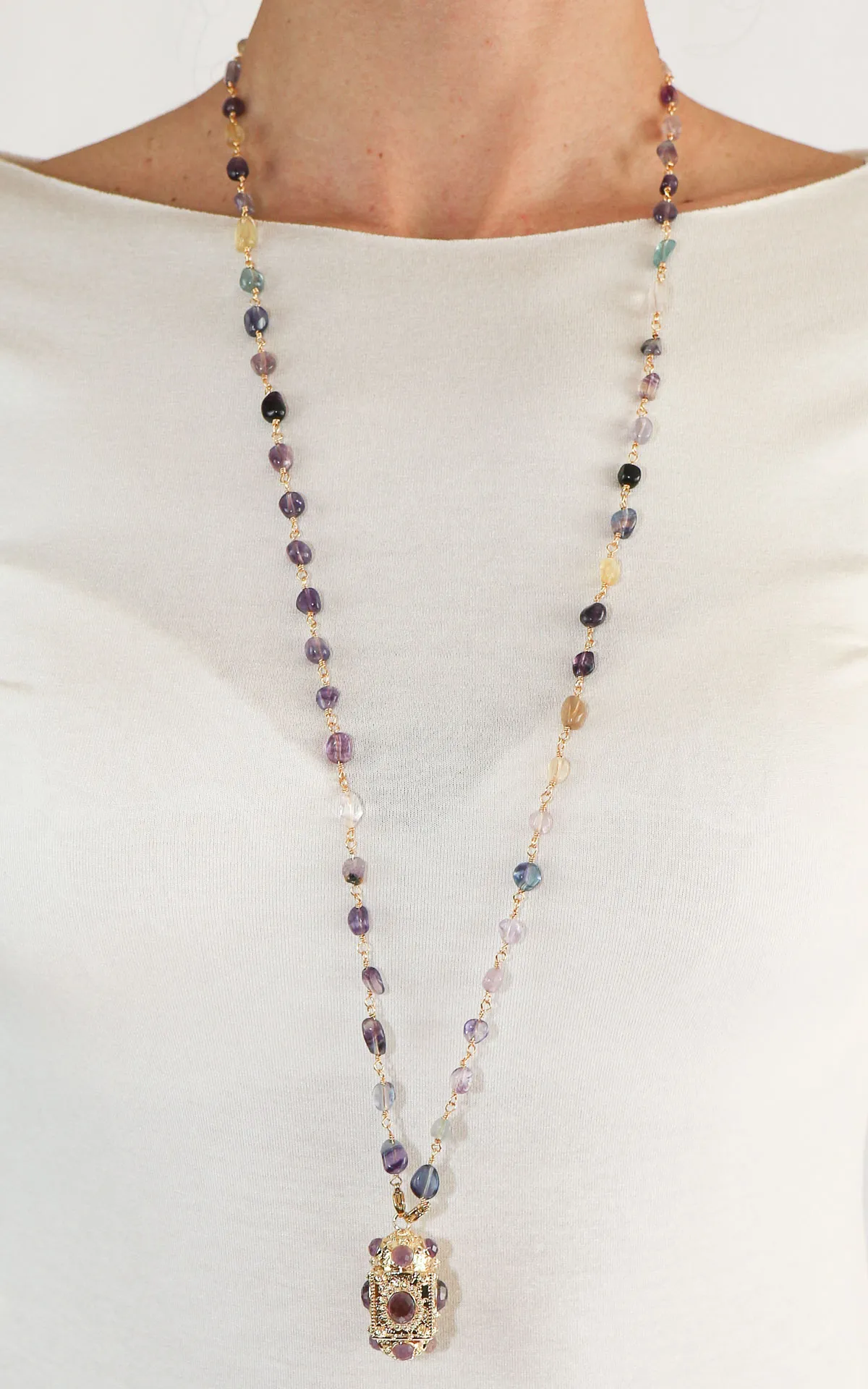 Just – Collana pietre e ciondolo – Viola