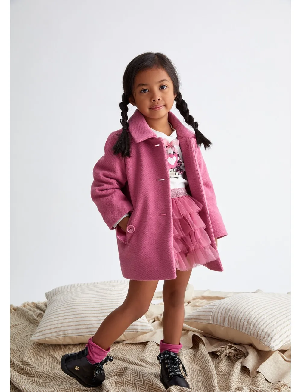KF3097 CAPPOTTO LIU JO GIRL CAPPOTTINO IN MISTO LANA BAMBINA KIDS KID GIACCONE