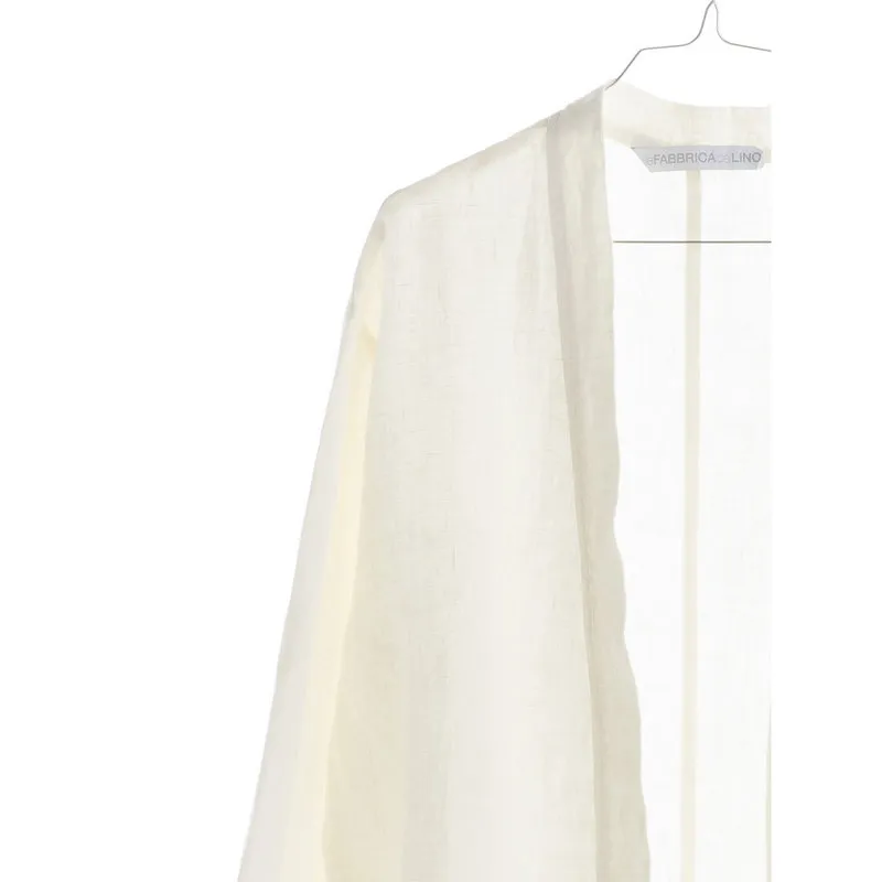 La Fabbrica del Lino Accappatoio kimono donna  BORDI & CORNICI, greggio