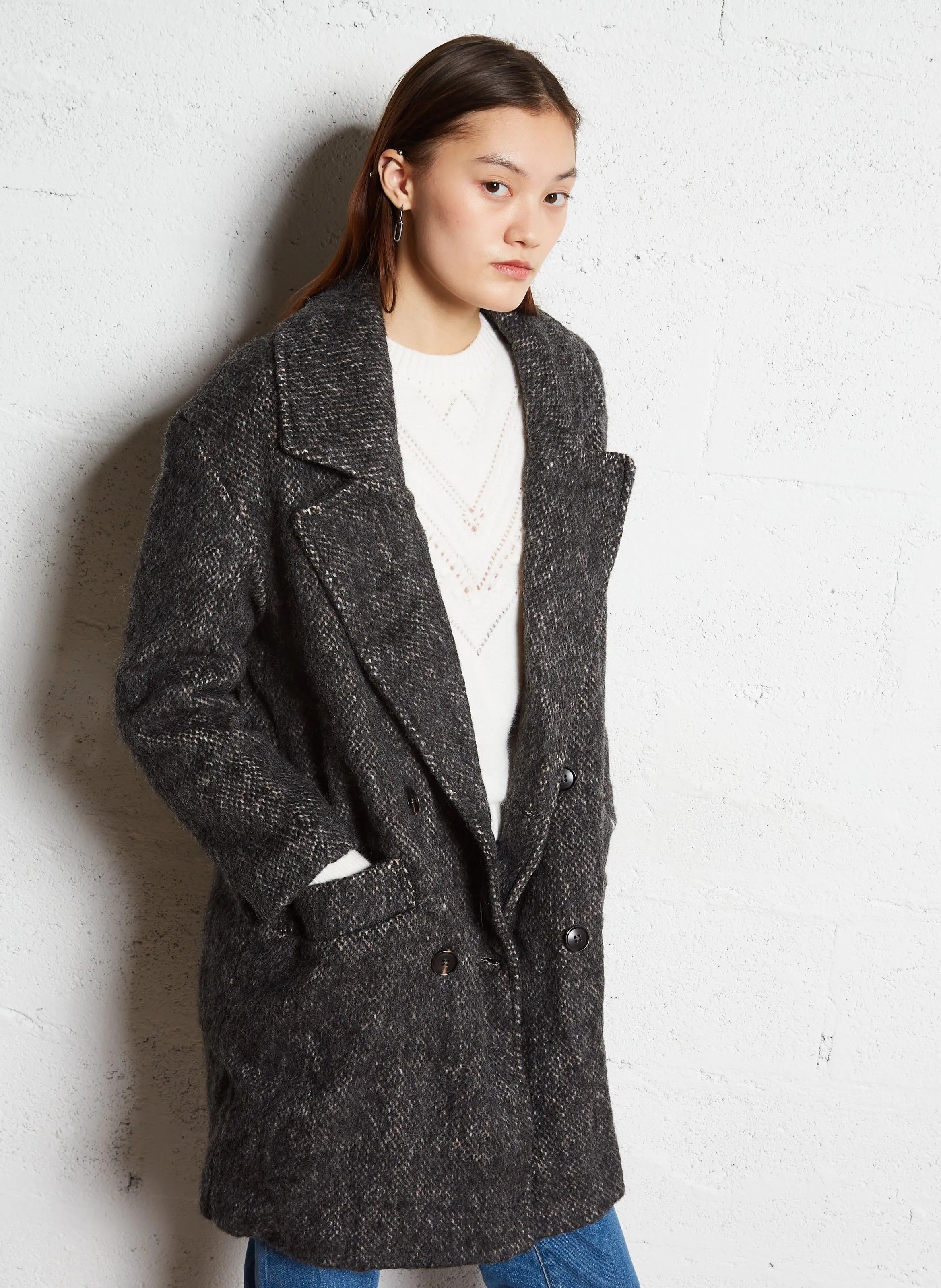  LA PETITE ETOILE   NAELIS - Cappotto collo tailleur | Grigio