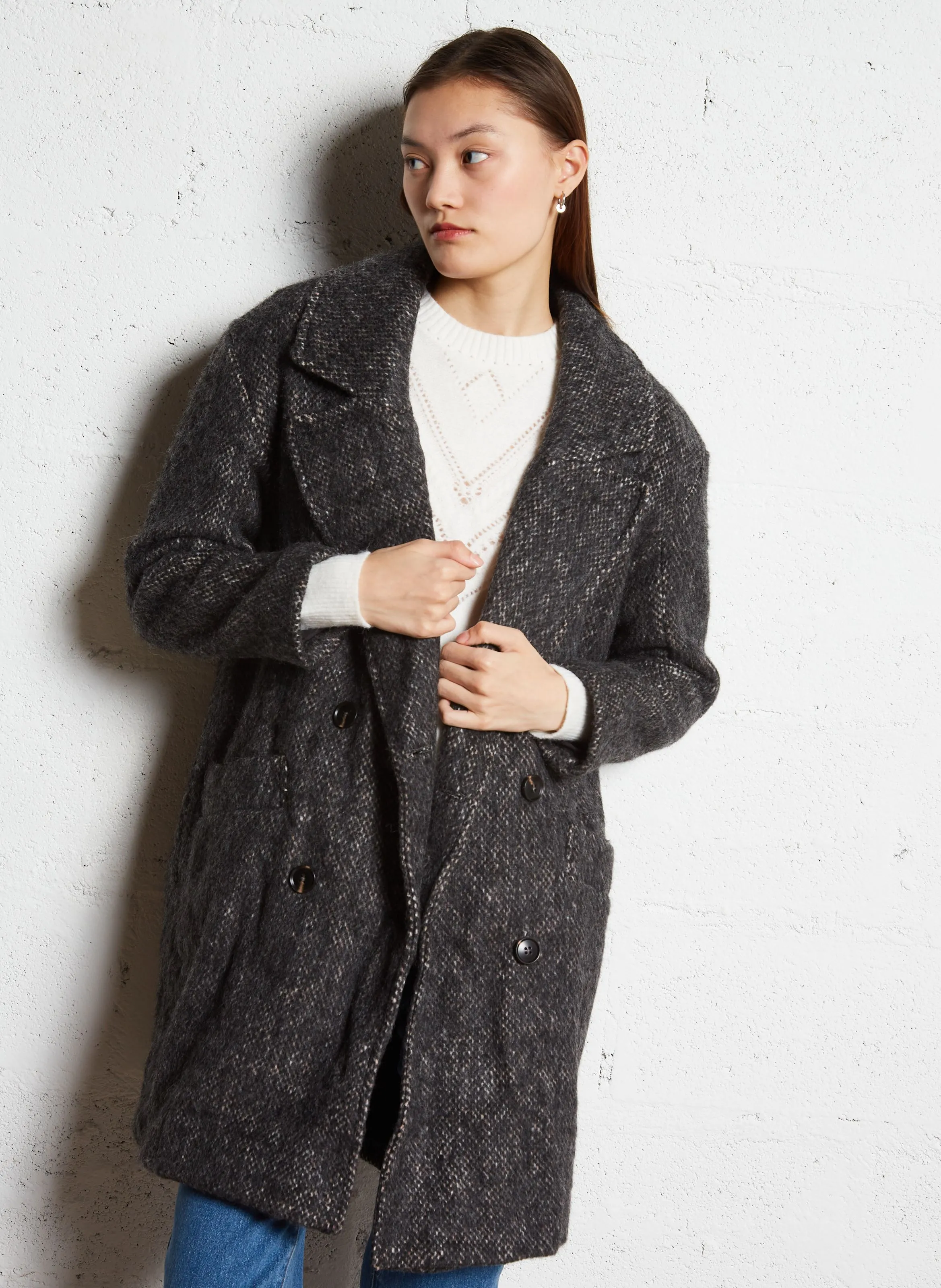  LA PETITE ETOILE   NAELIS - Cappotto collo tailleur | Grigio