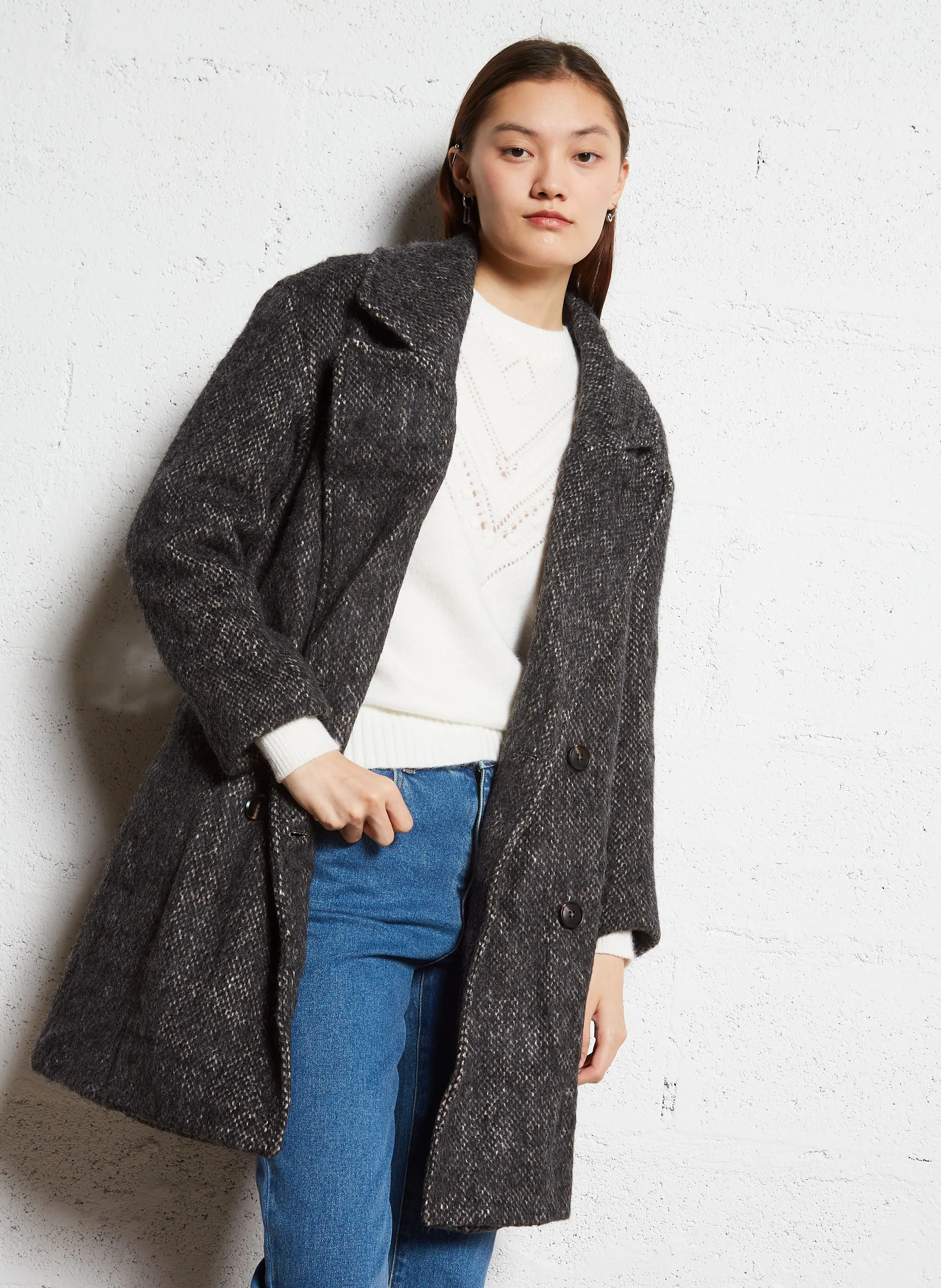  LA PETITE ETOILE   NAELIS - Cappotto collo tailleur | Grigio