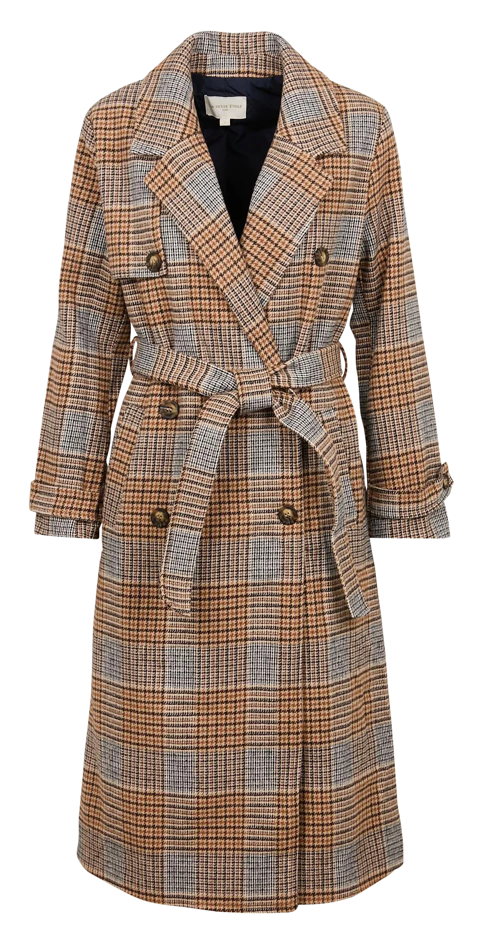  LA PETITE ETOILE   NILAN - Cappotto collo classico a quadri | Marrone