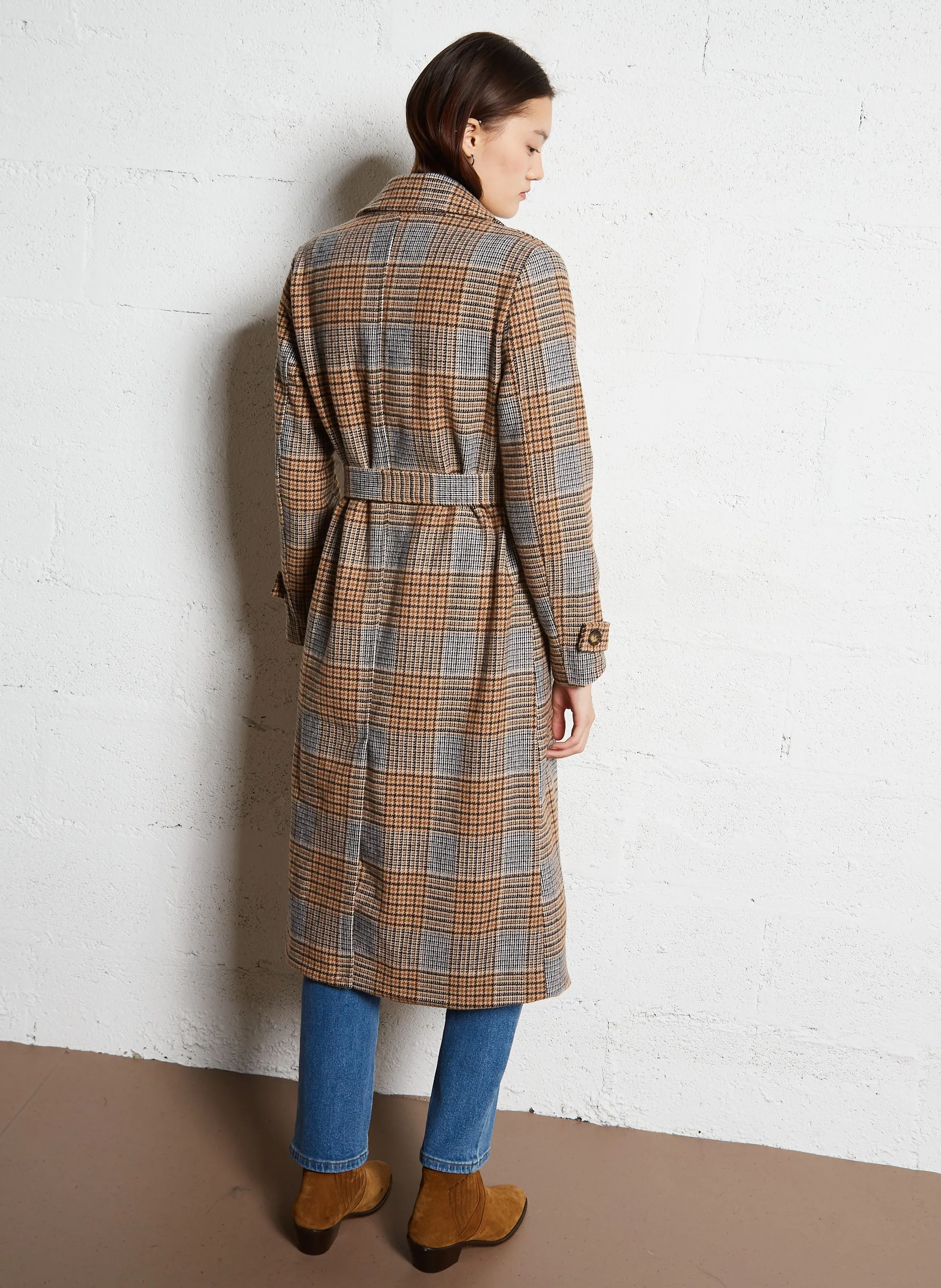  LA PETITE ETOILE   NILAN - Cappotto collo classico a quadri | Marrone