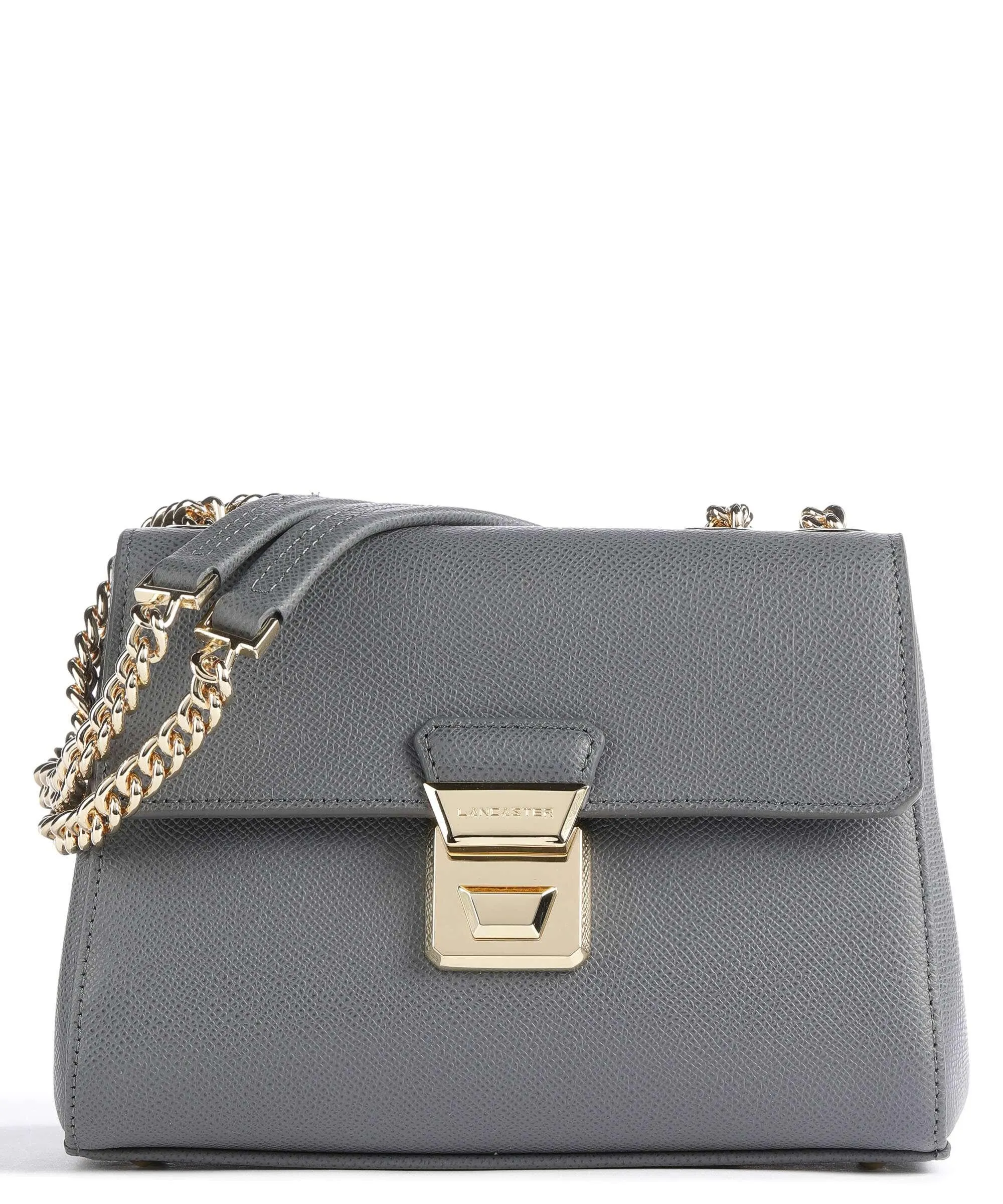  Lancaster Delphino Tina Borsa a spalla pelle di vacchetta grana grigio  