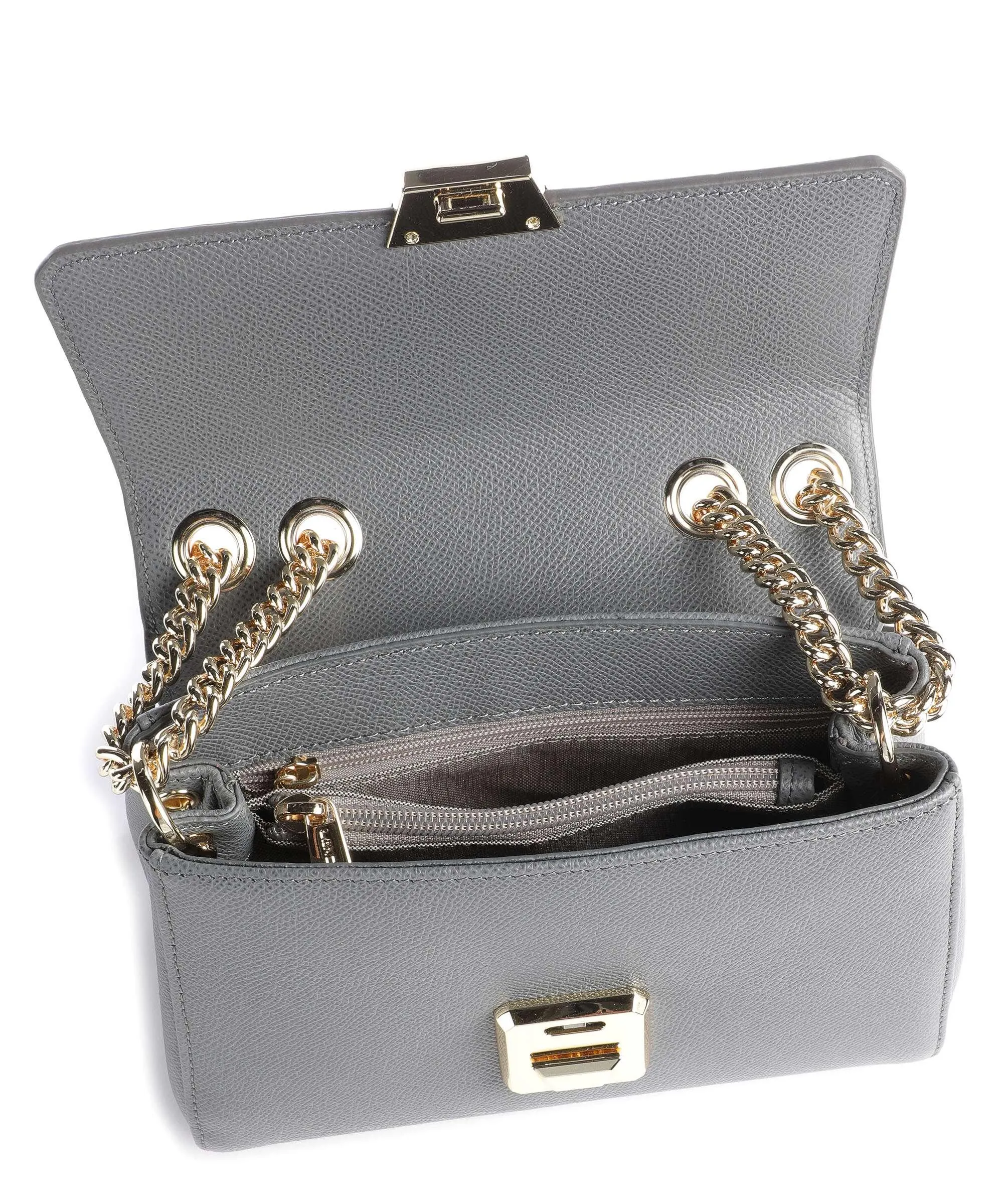  Lancaster Delphino Tina Borsa a spalla pelle di vacchetta grana grigio  