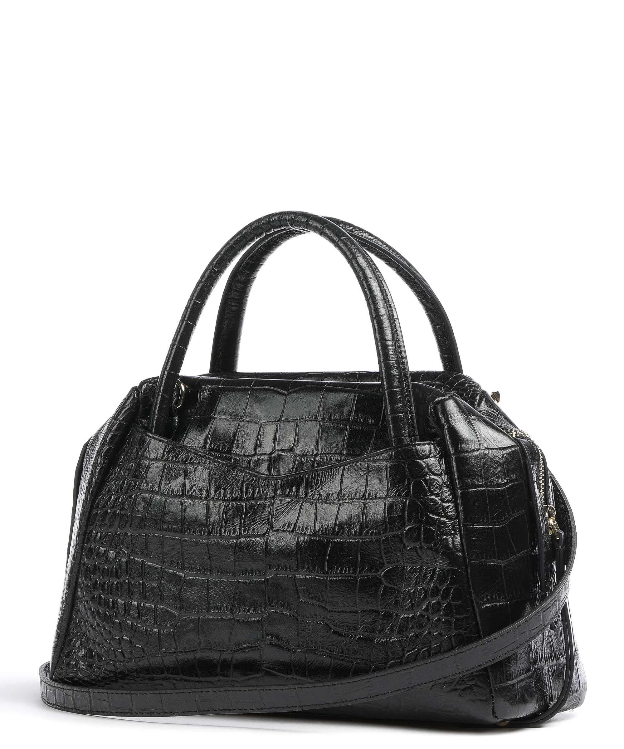  Lancaster Exotic Croco CN Borsa a mano pelle di vacchetta goffrata nero  