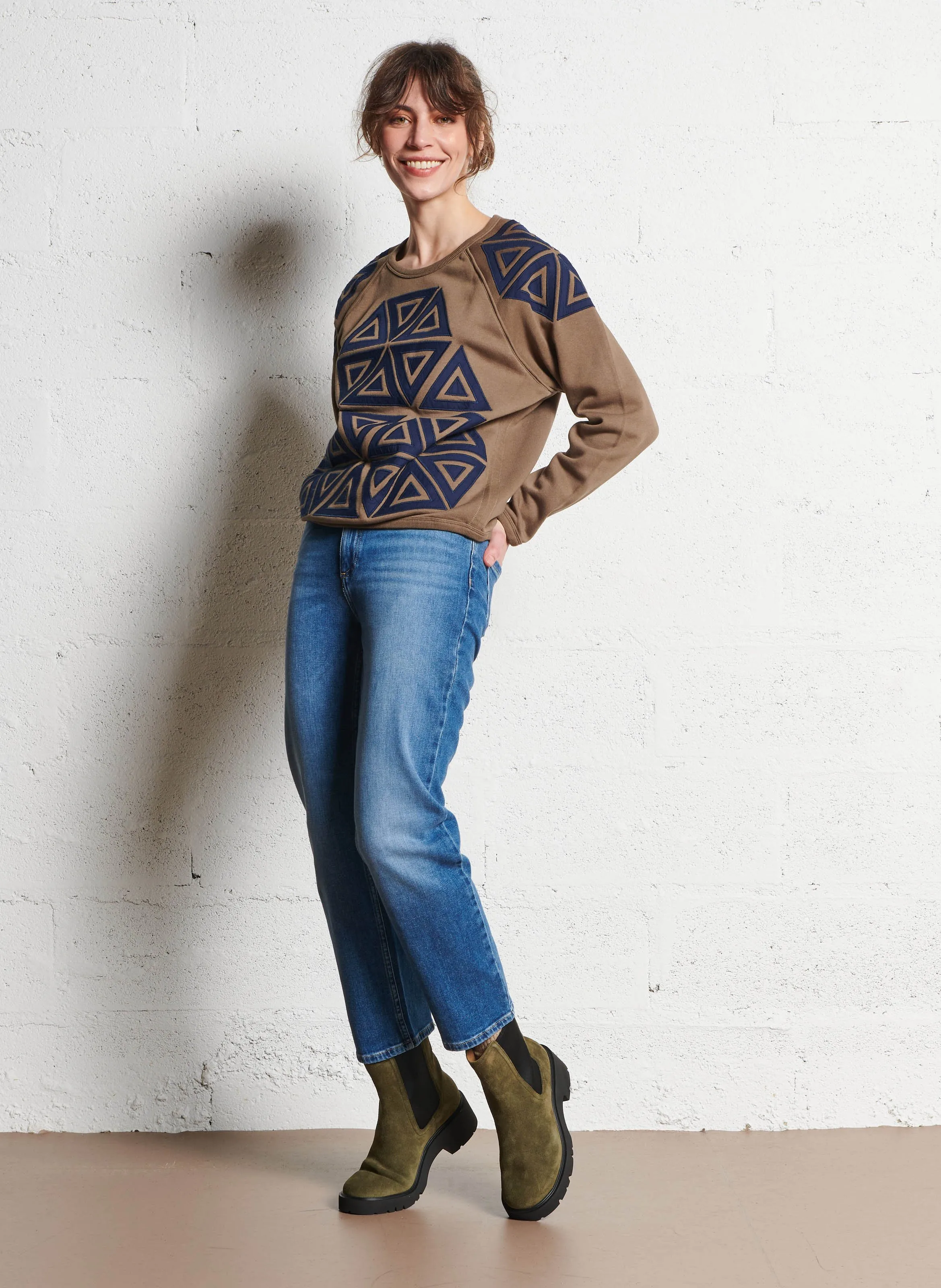  LEON & HARPER   SHINE - Felpa oversize scollo tondo in misto cotone bio | Multicolore