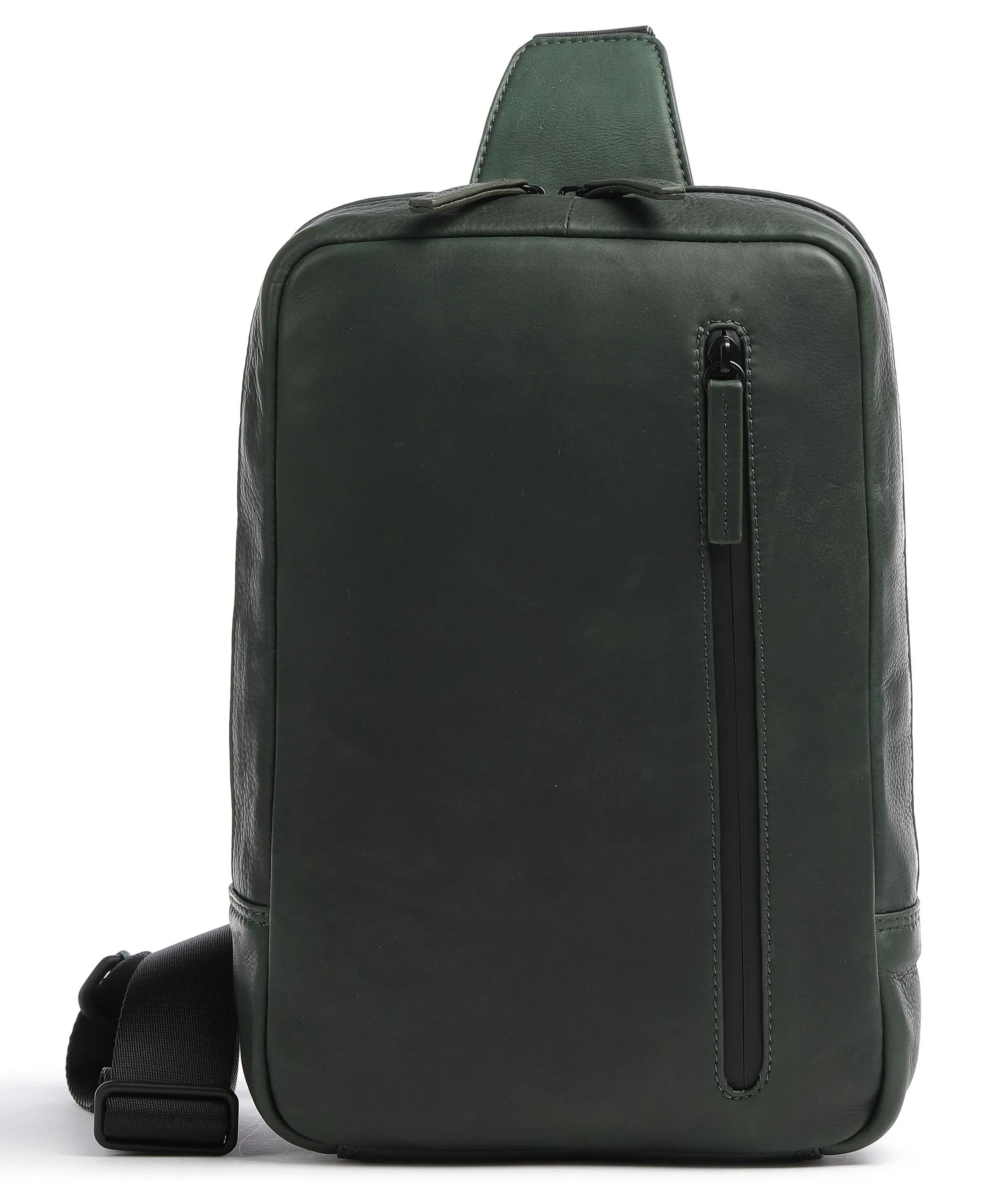  Leonhard Heyden Den Haag Borsa sling pelle di vacchetta grana verde scuro  