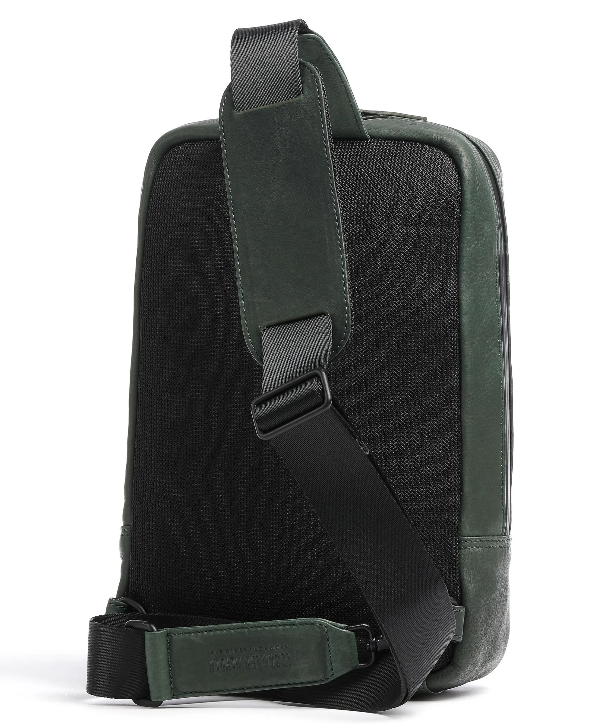  Leonhard Heyden Den Haag Borsa sling pelle di vacchetta grana verde scuro  