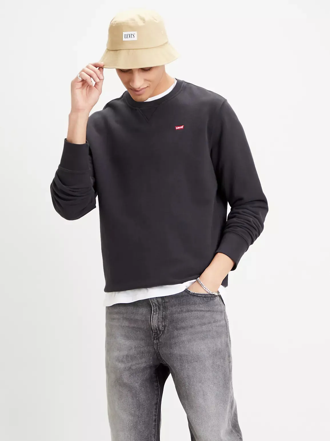 LEVI’S FELPA GIROCOLLO LOGO LEVI’S NERA