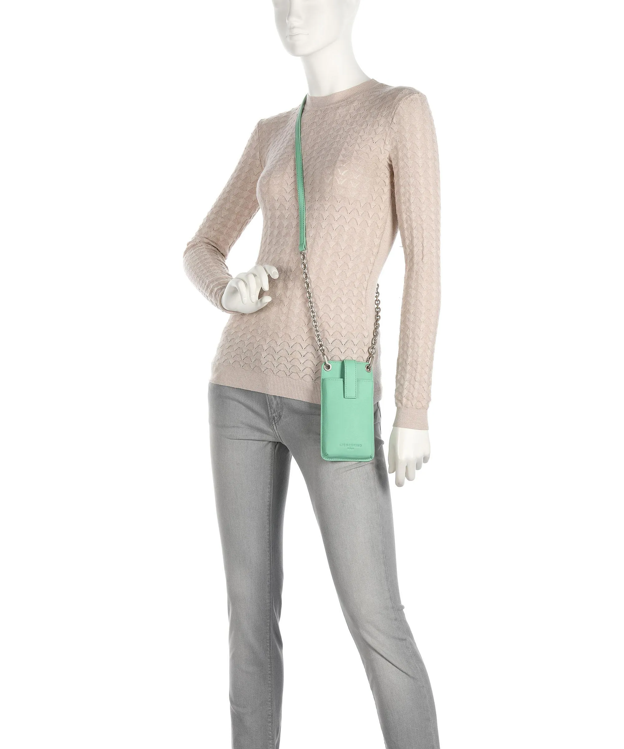  Liebeskind Basics Borsetta porta cellulare pelle granulata verde  