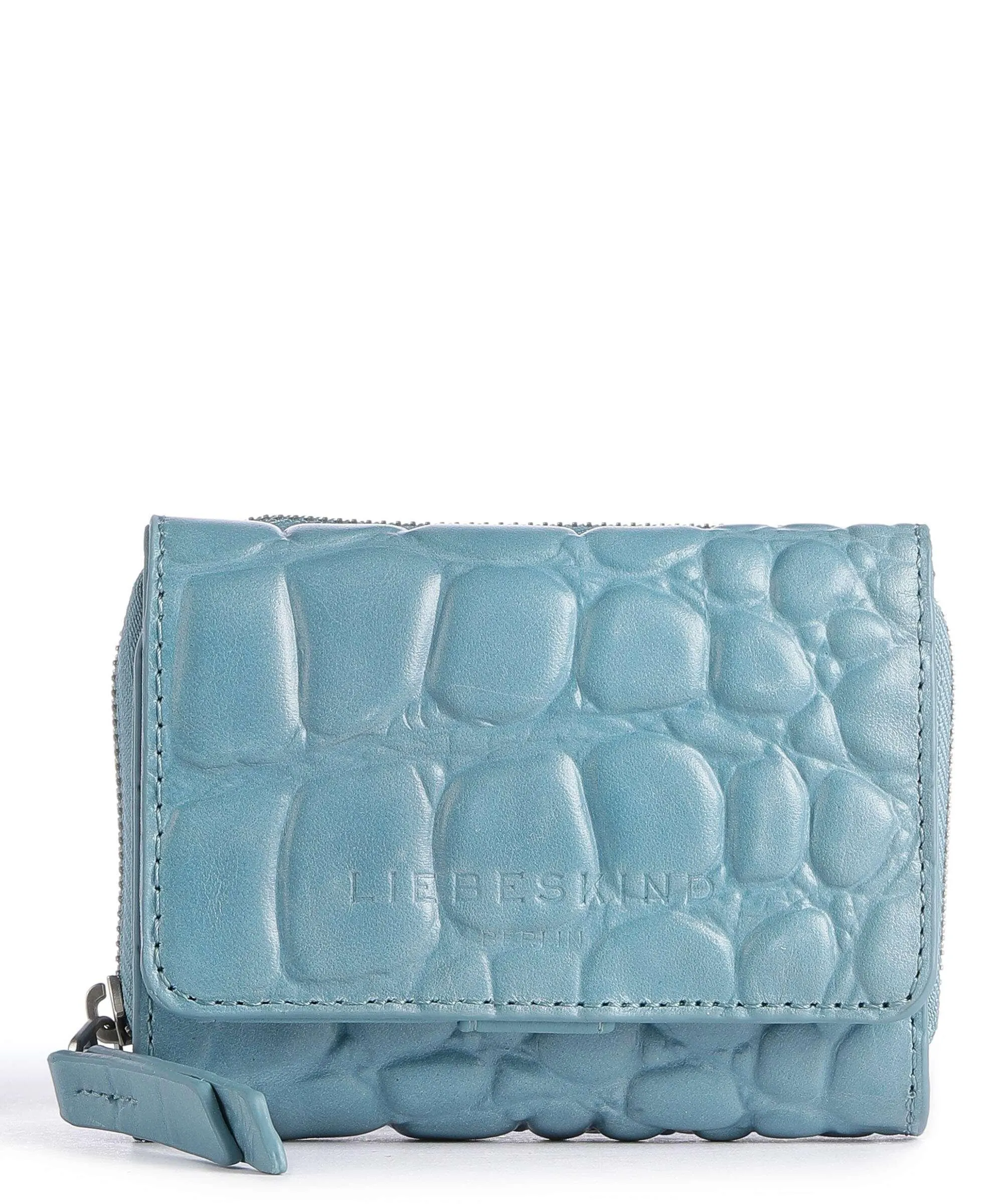  Liebeskind Pablita Waxy Croco Portafoglio pelle in rilievo blu  