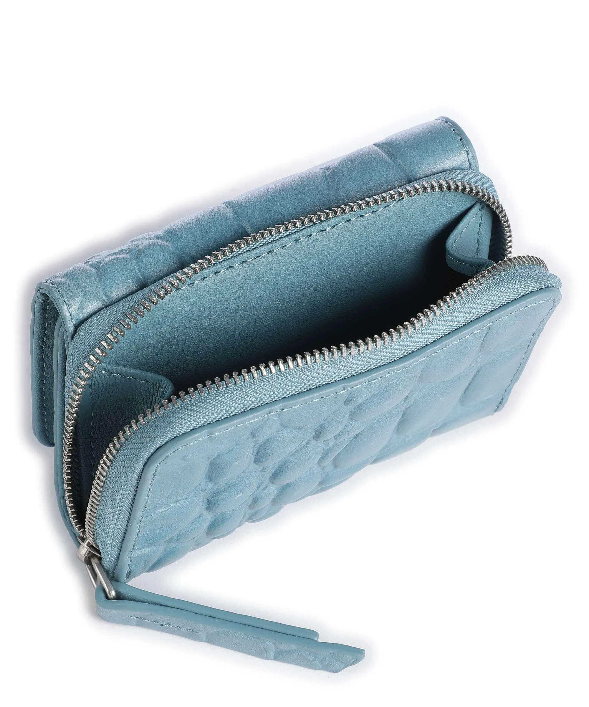  Liebeskind Pablita Waxy Croco Portafoglio pelle in rilievo blu  