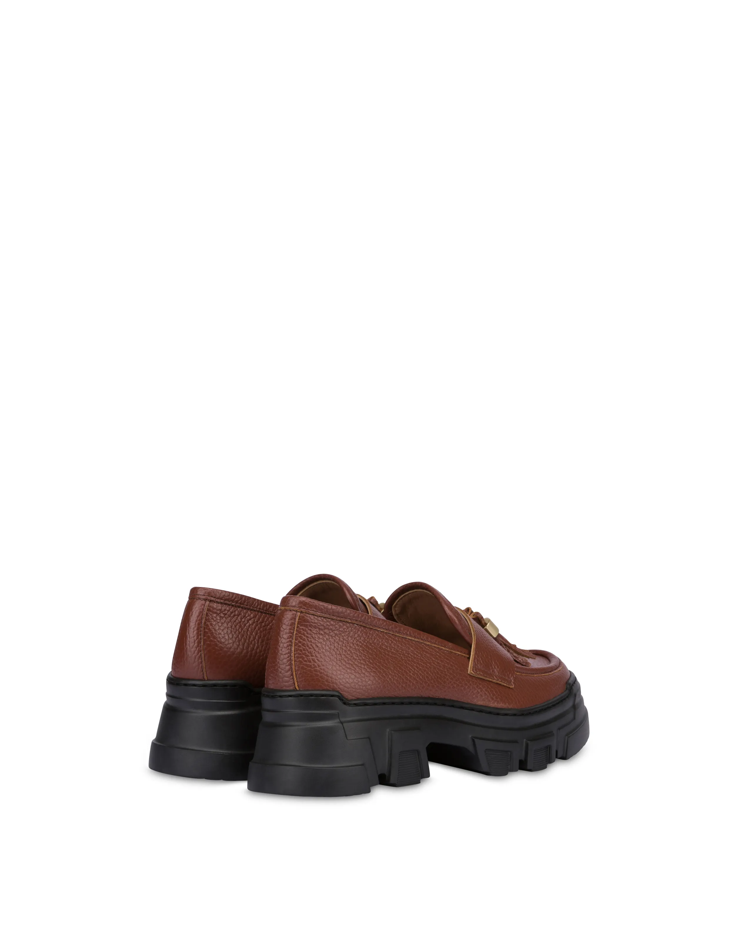     Linea Pollini Mocassini In Vitello Stampa Alce Lady Brave Legno